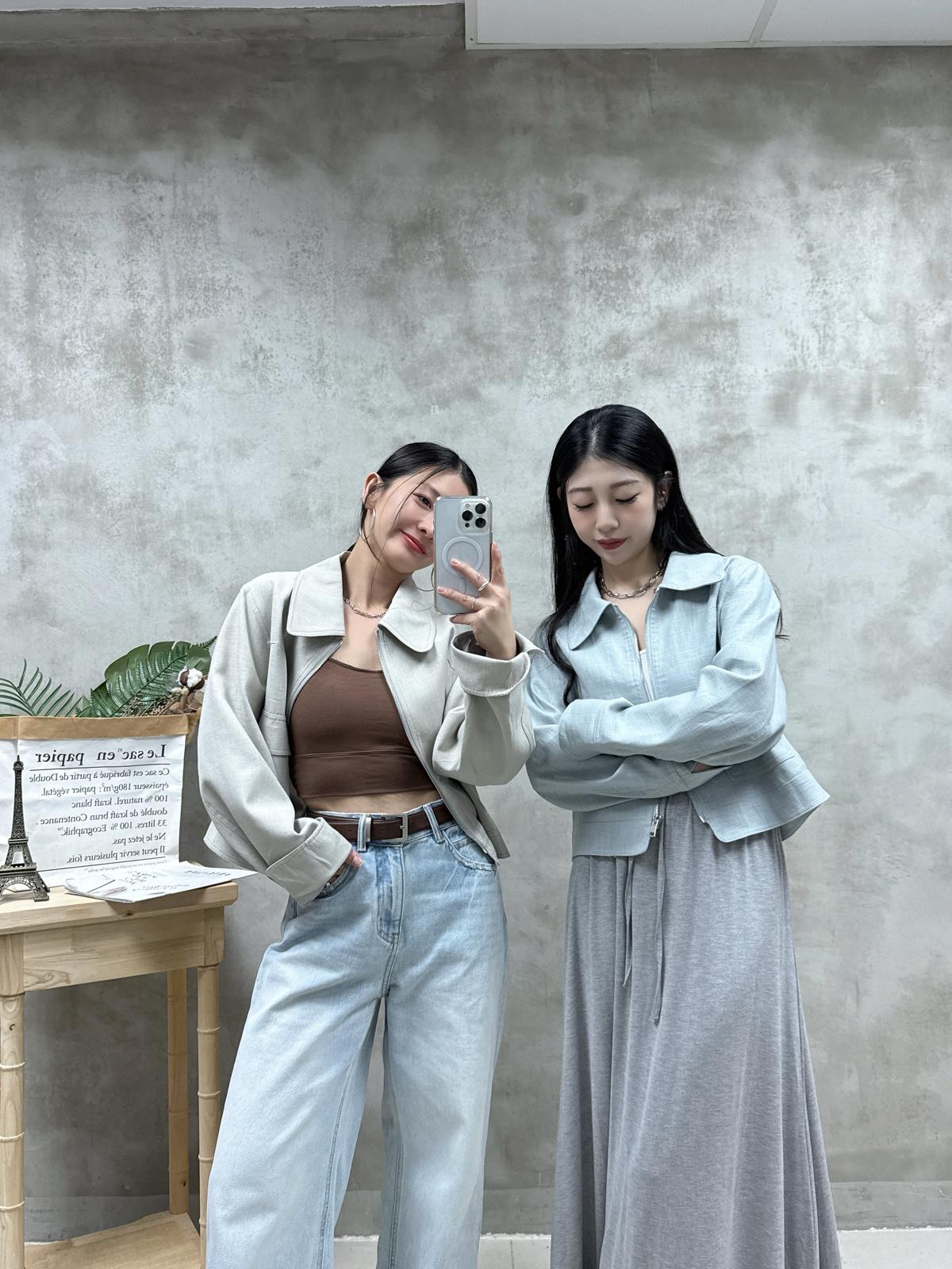 E07 雙袋棉麻外套