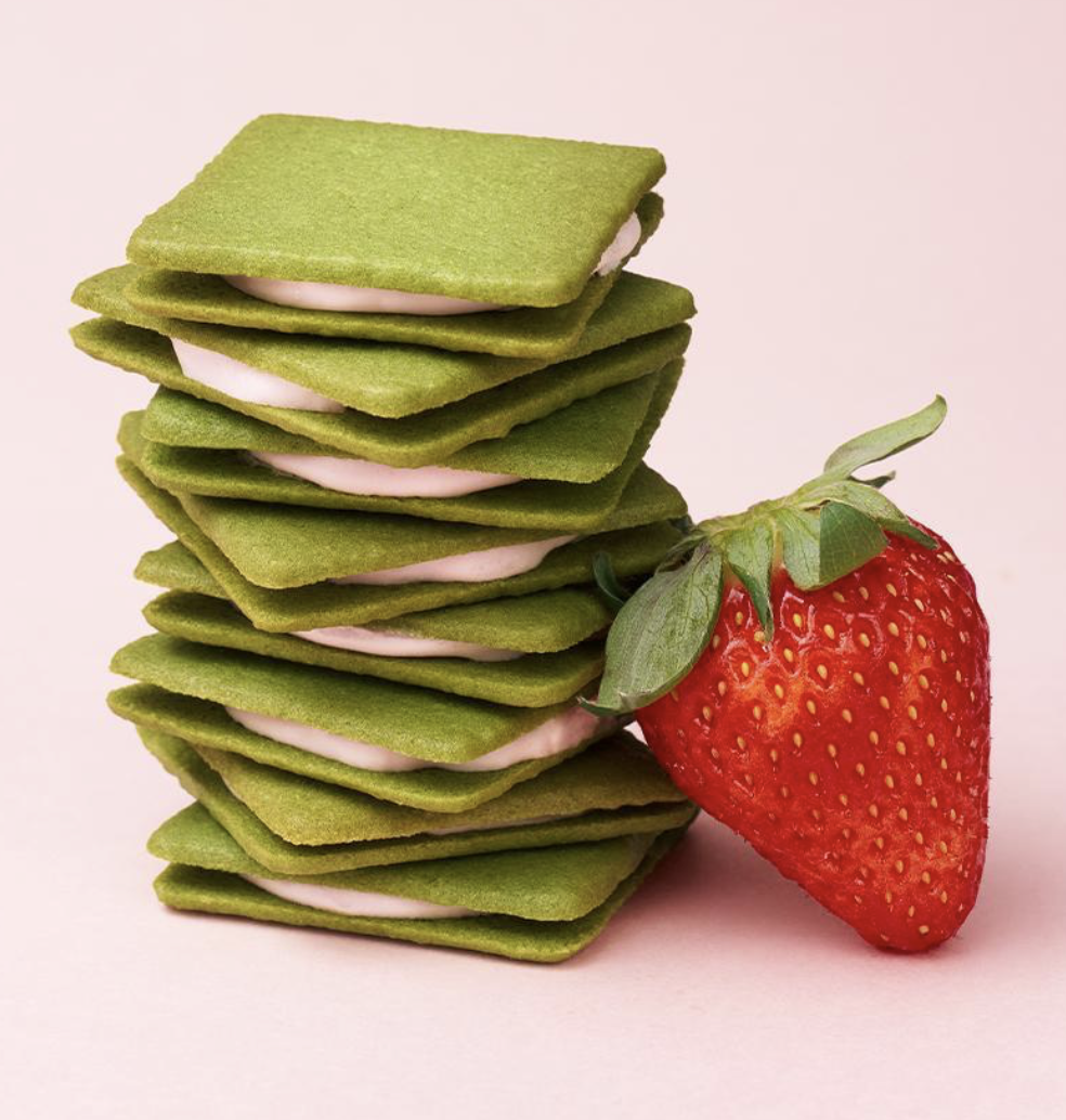 韓國 OSULLOC 濟州島抹茶 草莓夾心 法式脆餅 100g/盒｜Green Tea Strawberry Langue de Chat