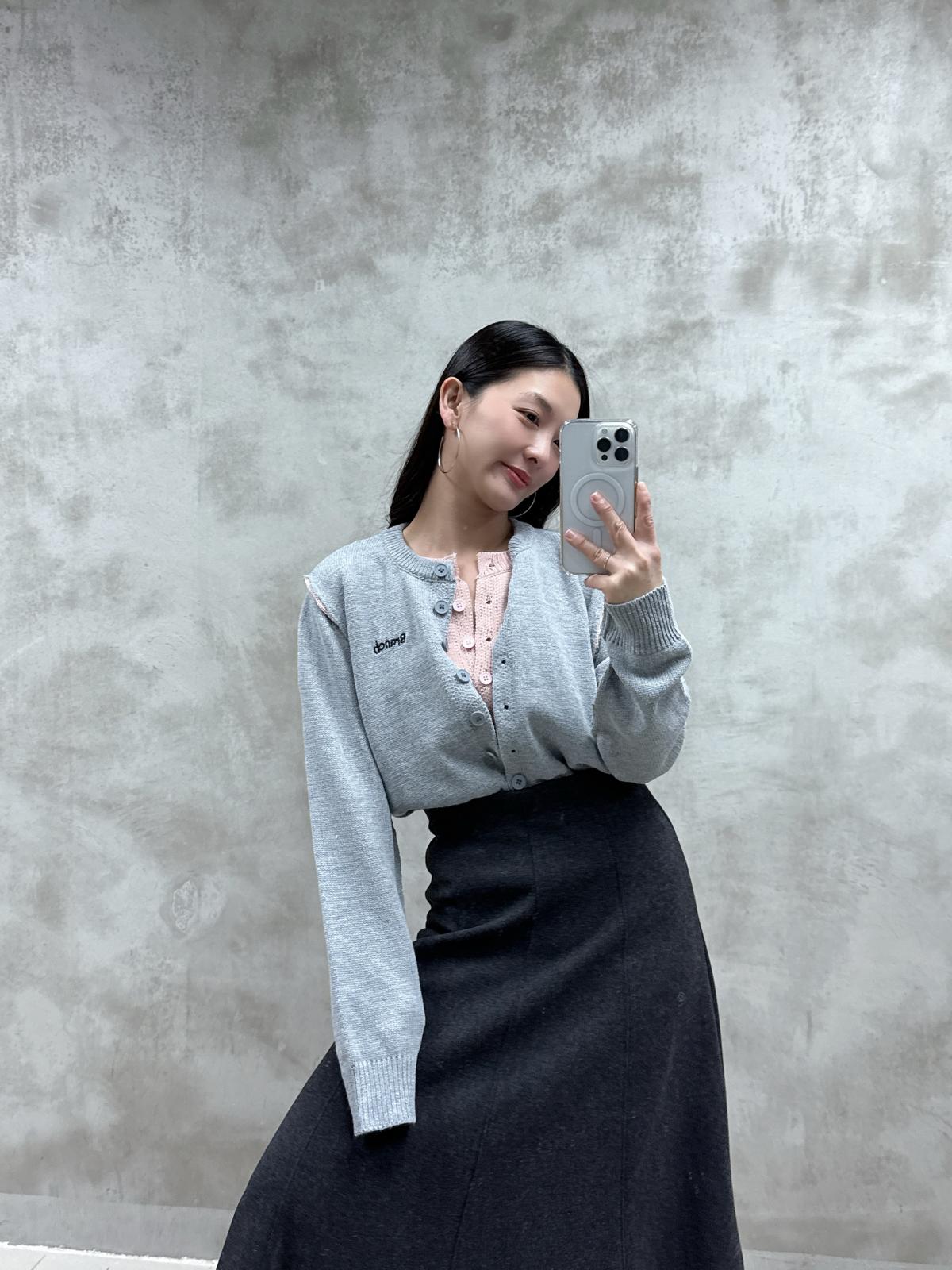 假兩件拼色外套