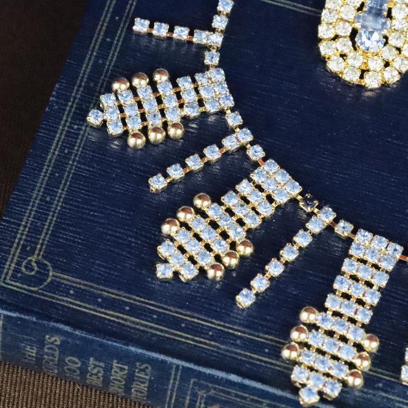Vintage C.a. 1970-80s Czechoslovakian Powder Blue Rhinestone Evening Necklace- New Old Stock(MZ047)