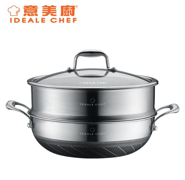 IC90128S/萬用鍋配蒸籠連玻璃蓋28*9cm/3.7L