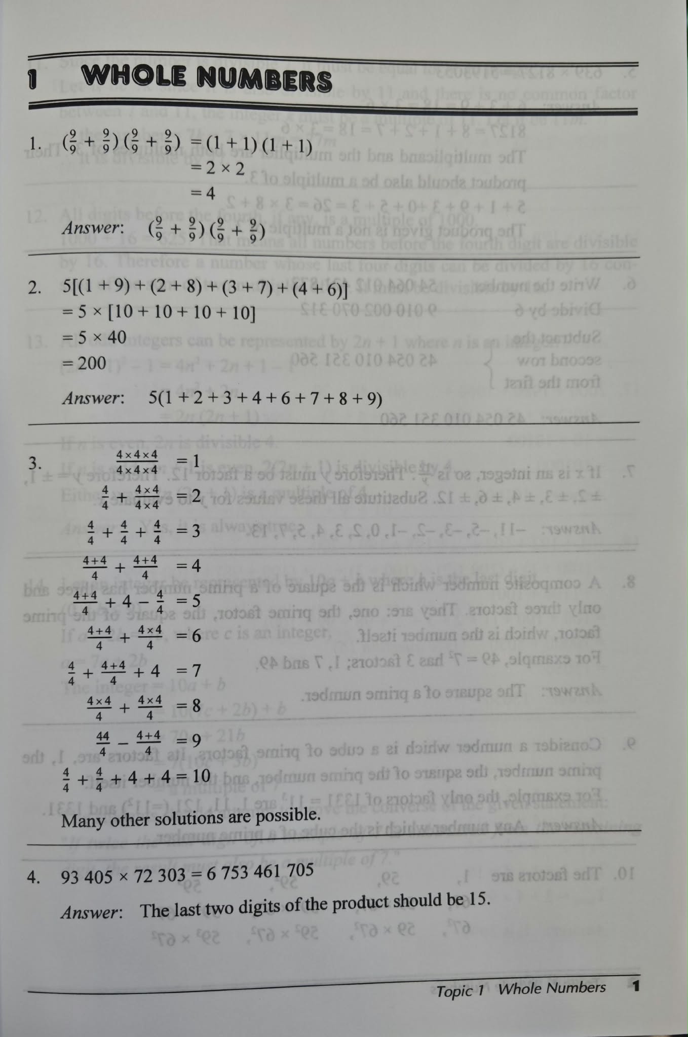 Challenging Exercises on Elementary Mathematics Secondary 1 + Solutions