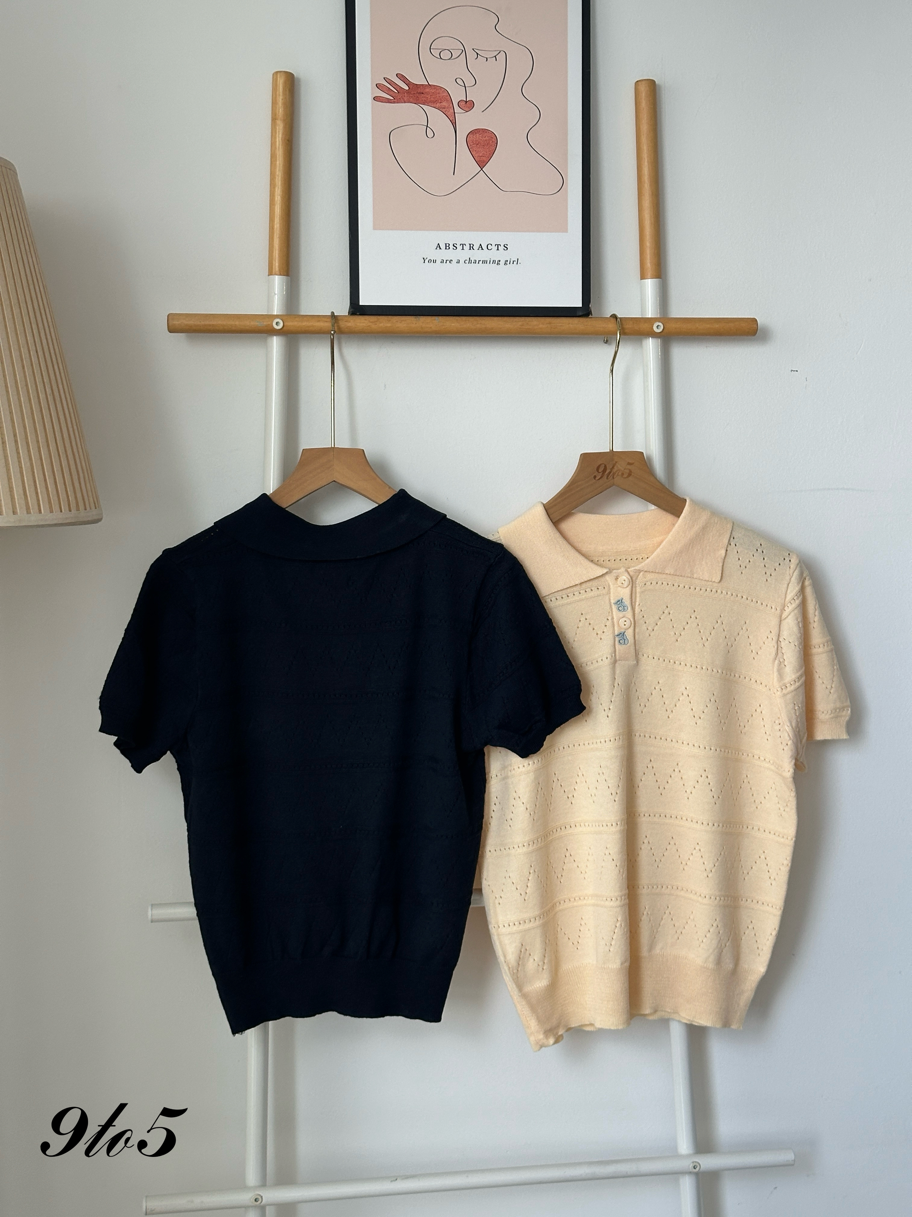 T4029 Knit Polo Tee - Blue & Yellow