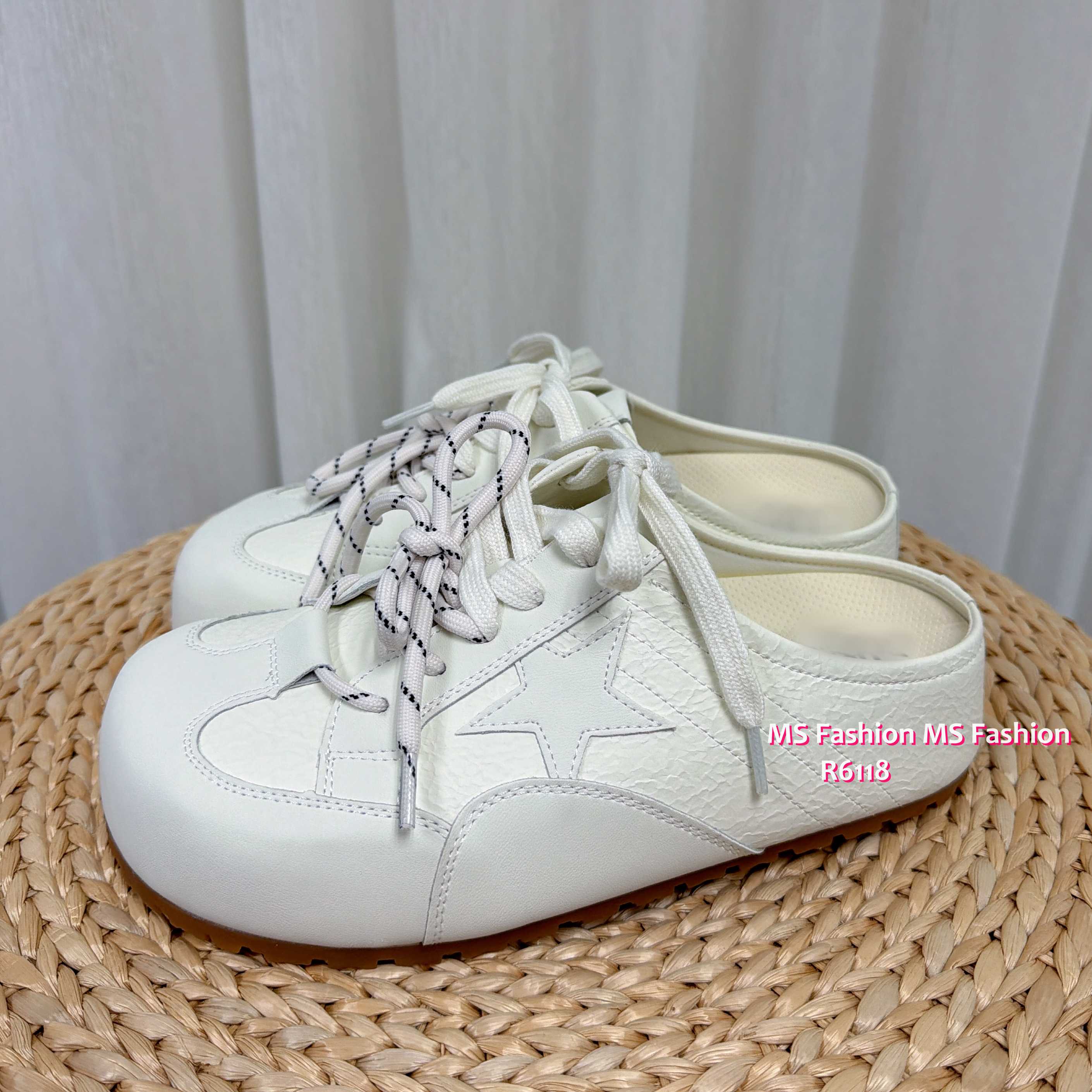 R6118 韓國🇰🇷真皮星星後拖sneakers