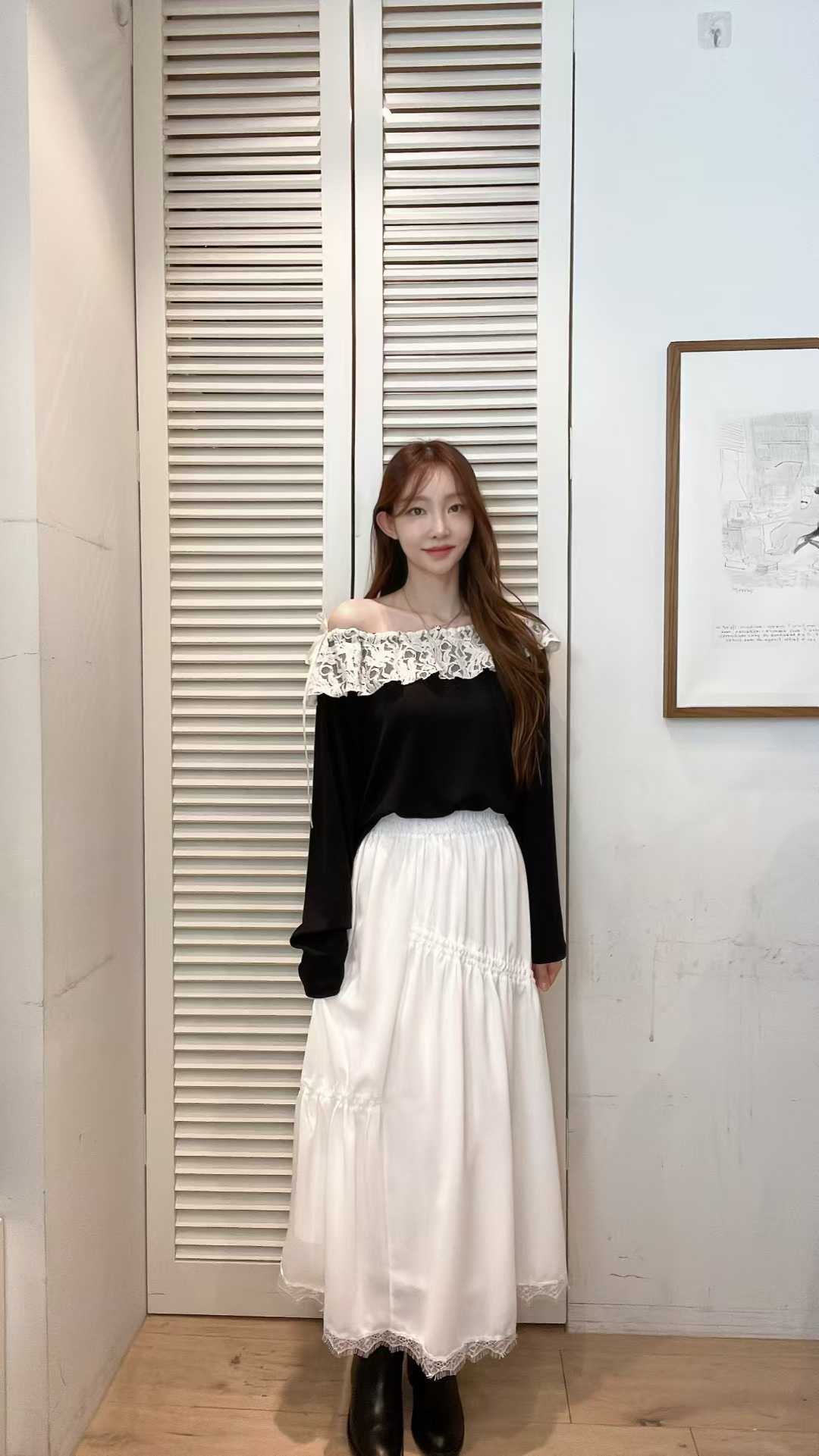 FV07_04 不規則打摺長裙 (3色)