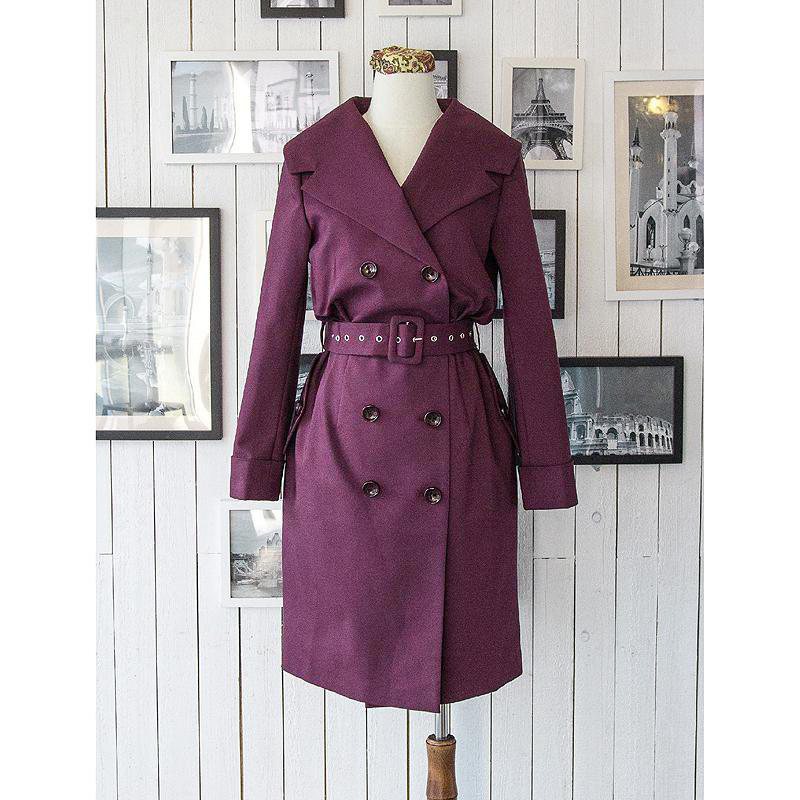 SOLD OUT - 1960s MAD Man Secretary Double-Breasted Dress Coat - Purple (FM084)