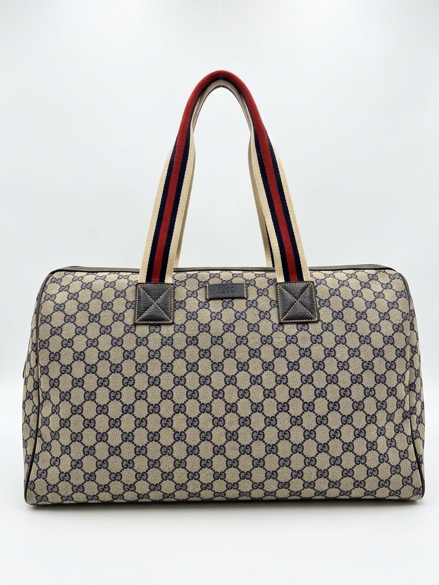Gucci Vintage GG Supreme Sherry Line Top Travel Bag