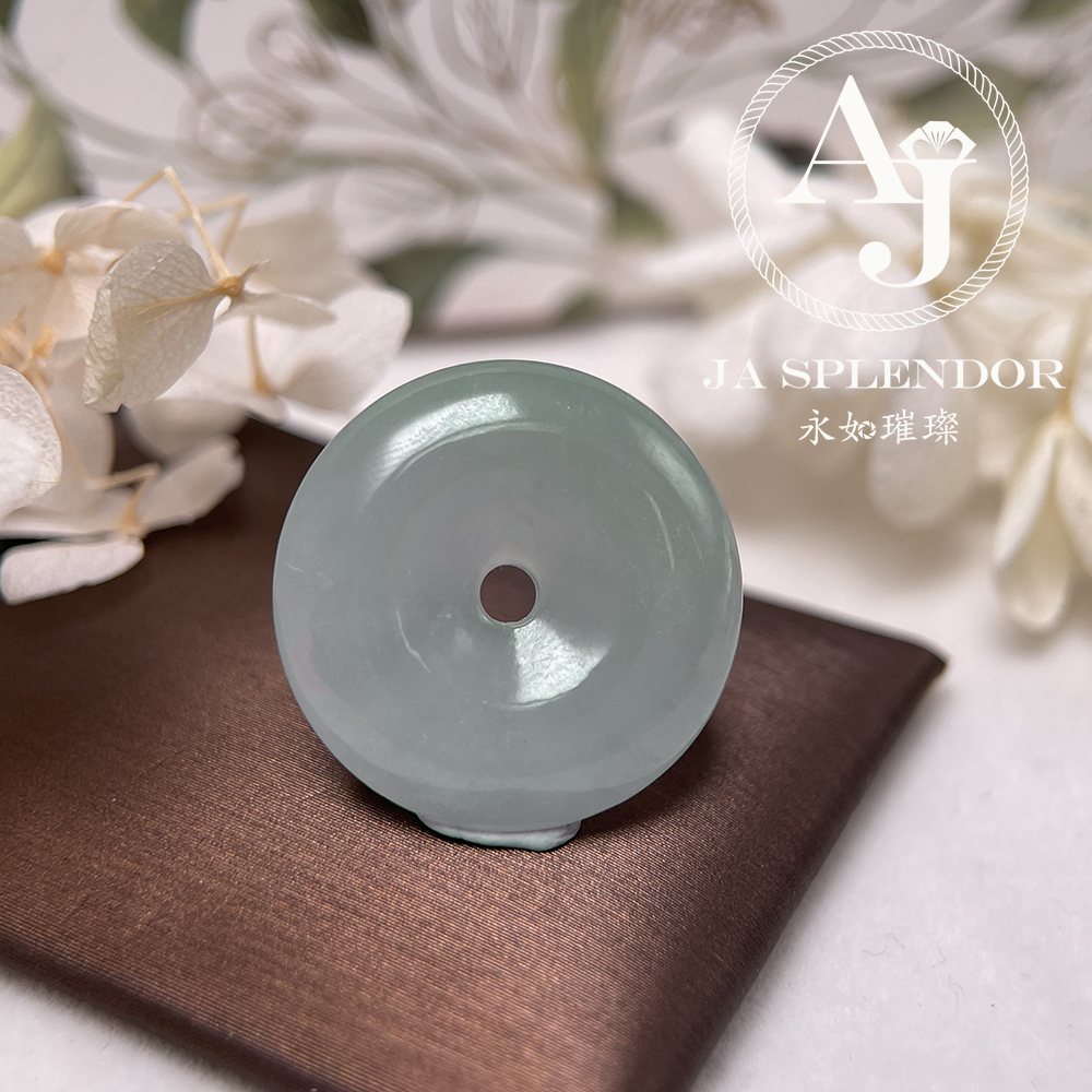 JN-183 天然翡翠A玉 冰種晴綠平安扣