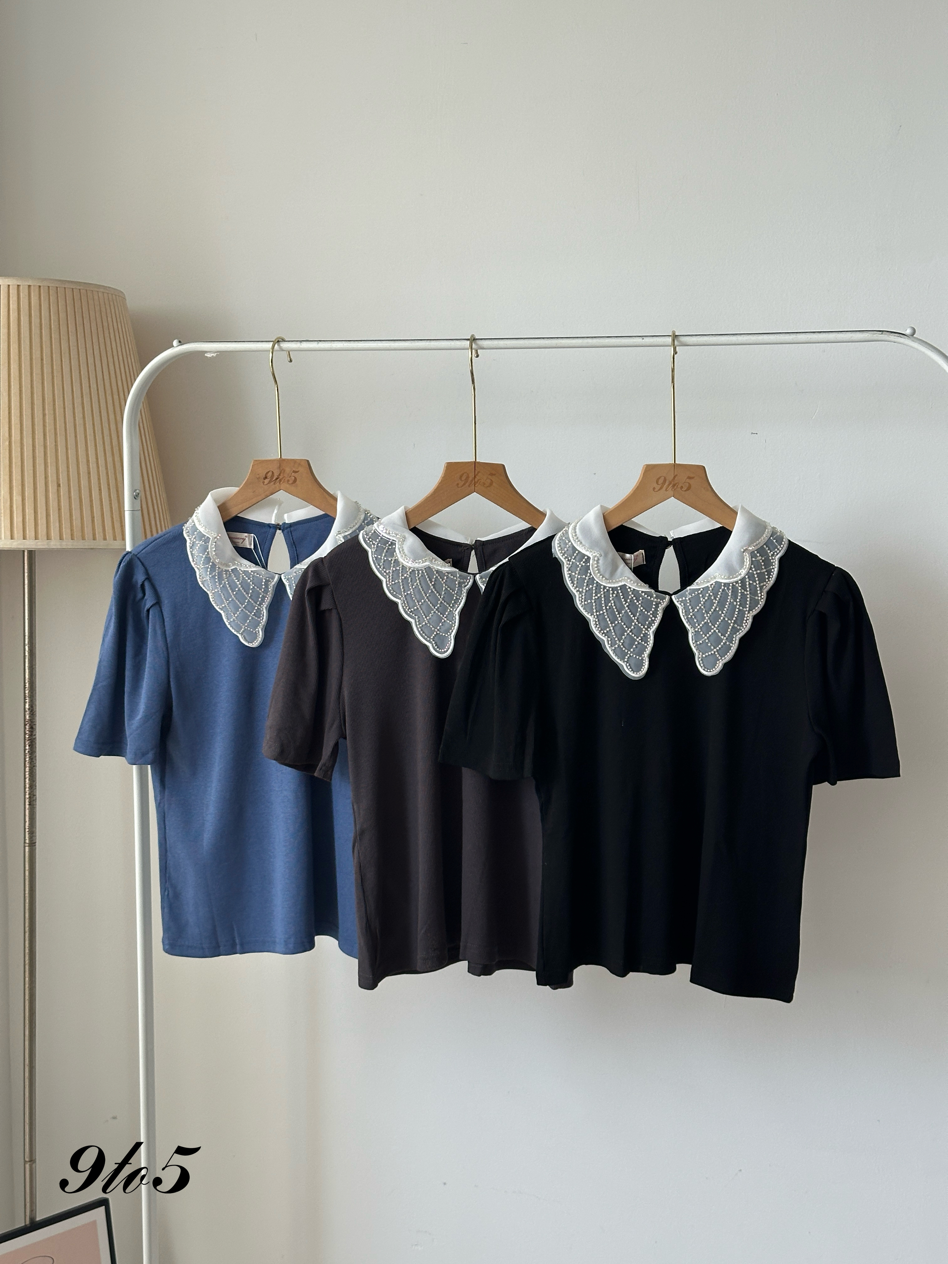 T3978 Butterfly Collar Top - 5 Colors