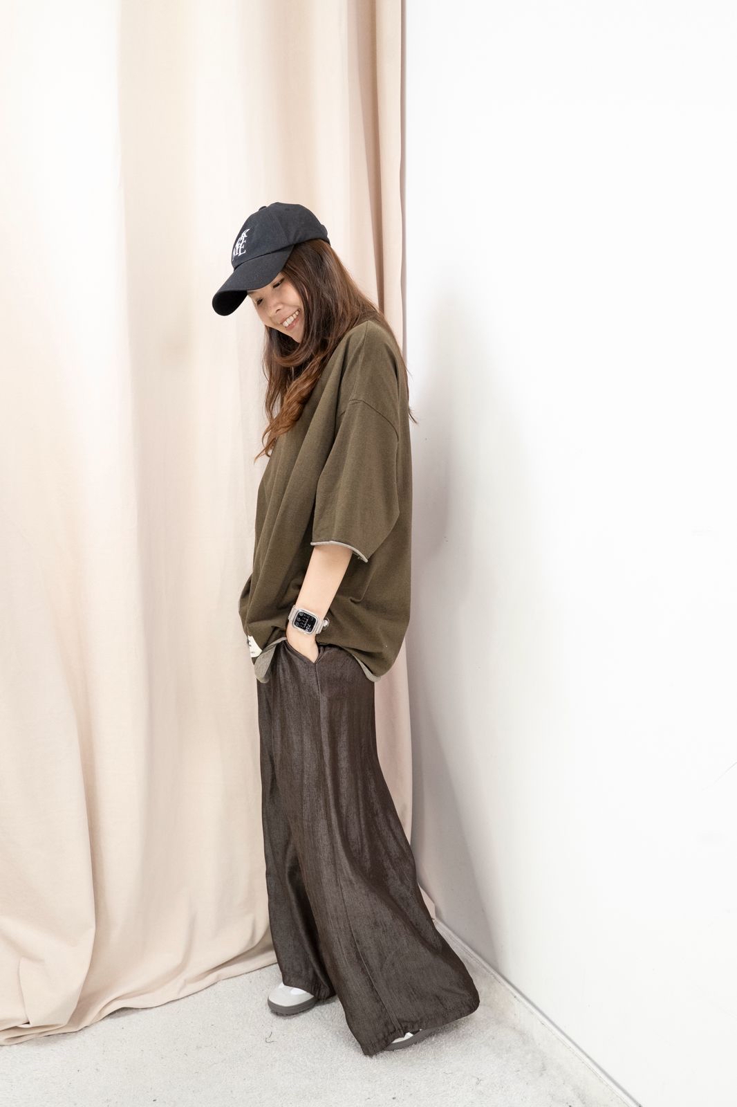 Oversize 牛仔Top（卡其綠色）