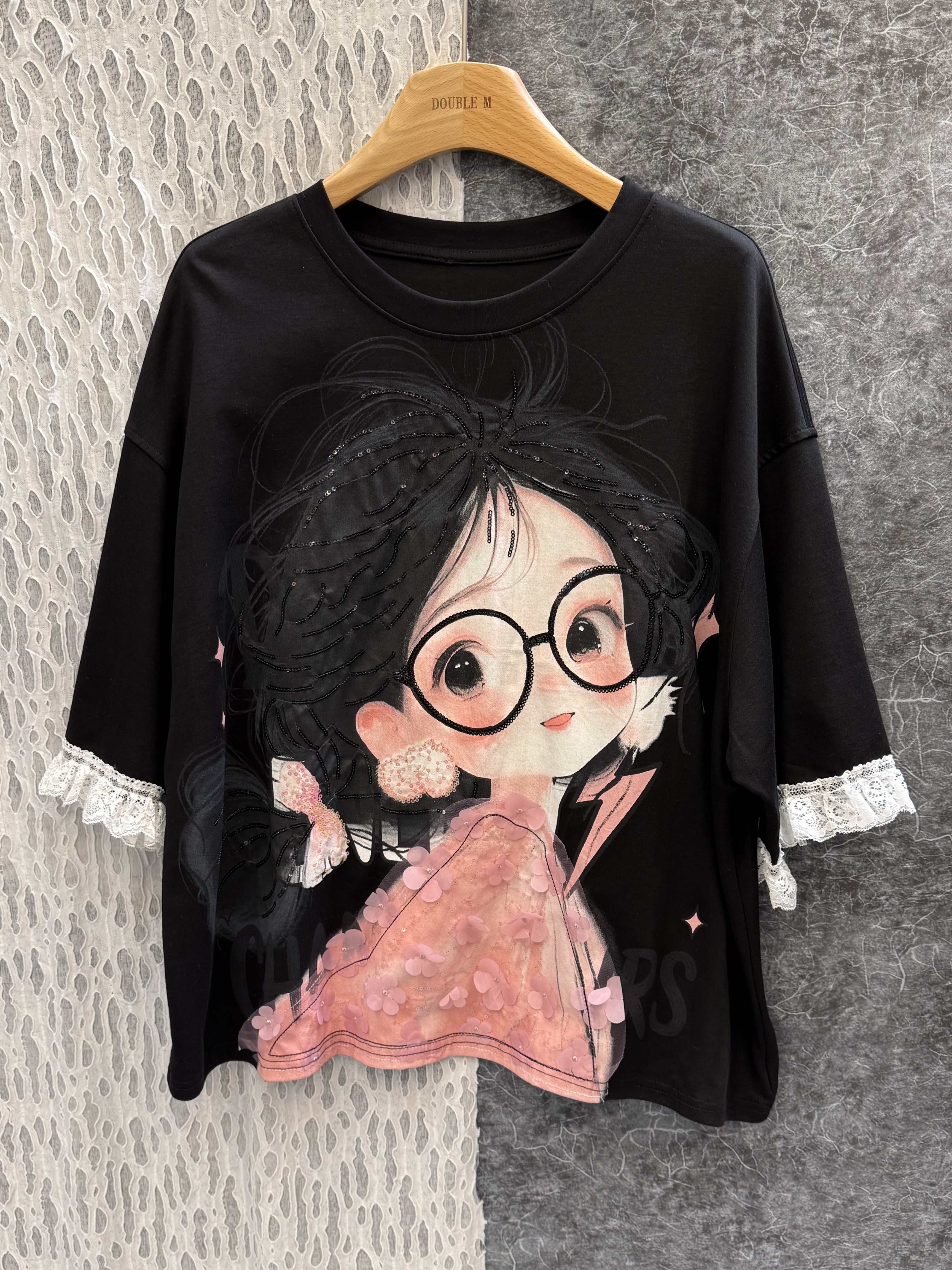 眼鏡女孩閃片T