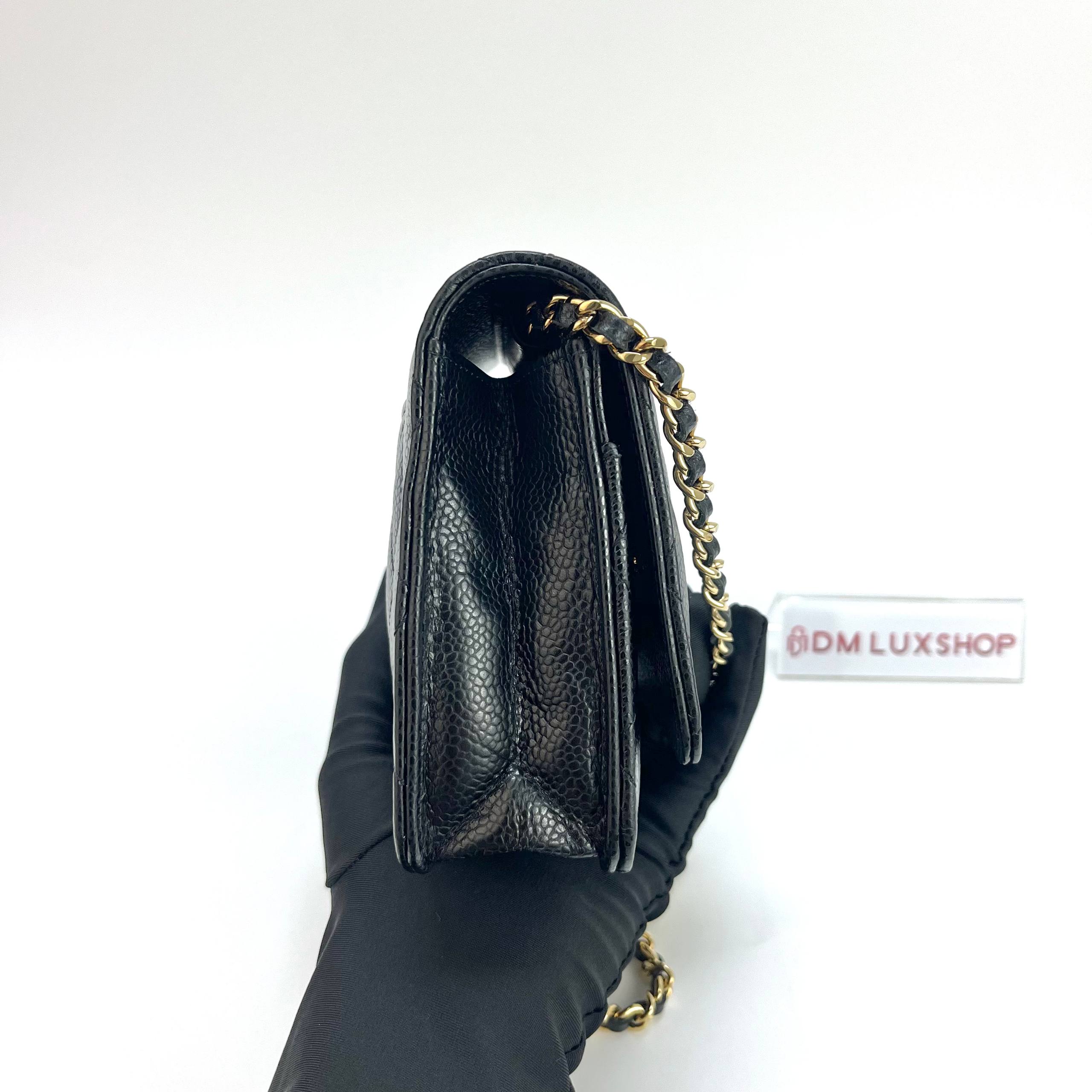 Chanel Black Caviar Calssic WOC GHW (Microchip)