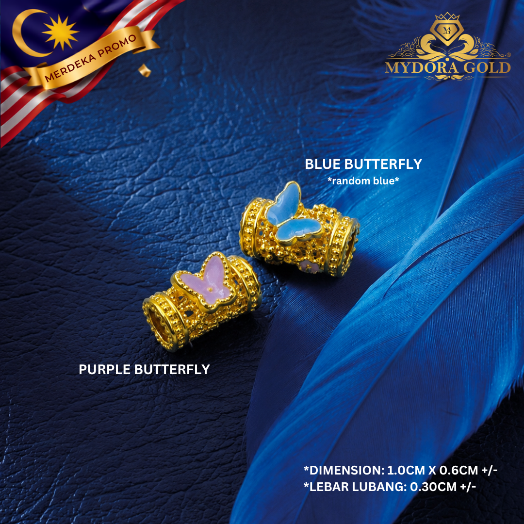 Golden MERDEKA Special - MYDORA Mini Tube Bead Enamel Collection (5G) l EMAS 916/22K