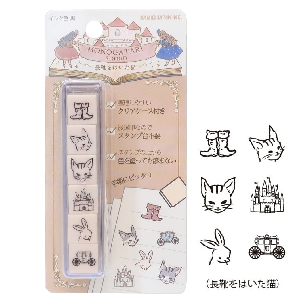 現貨｜穿靴子的貓 日版 MONOGATARI Stamp 6連印章 套裝 (226627) 