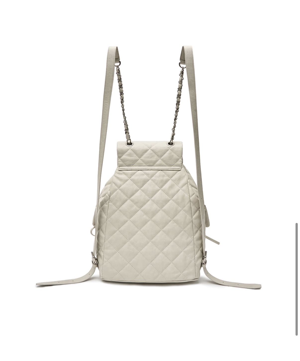 MATIN KIM特價場 DOUBLE POCKET QUILTING BACKPACK IN LIGHT BEIGE