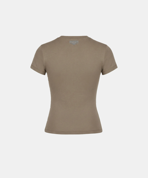 BS Cotton Jersey Fitted Short Sleeve T-Shirt - Tobacco