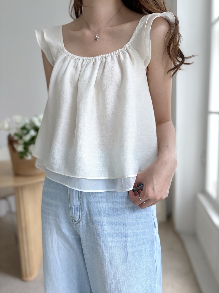 Luna Flutter Top (Ivory)