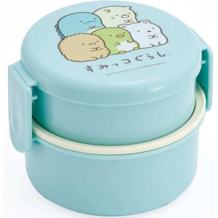 日本直送🇯🇵 日本製 Skater 抗菌圓形雙層便當盒500ml (帶叉子)