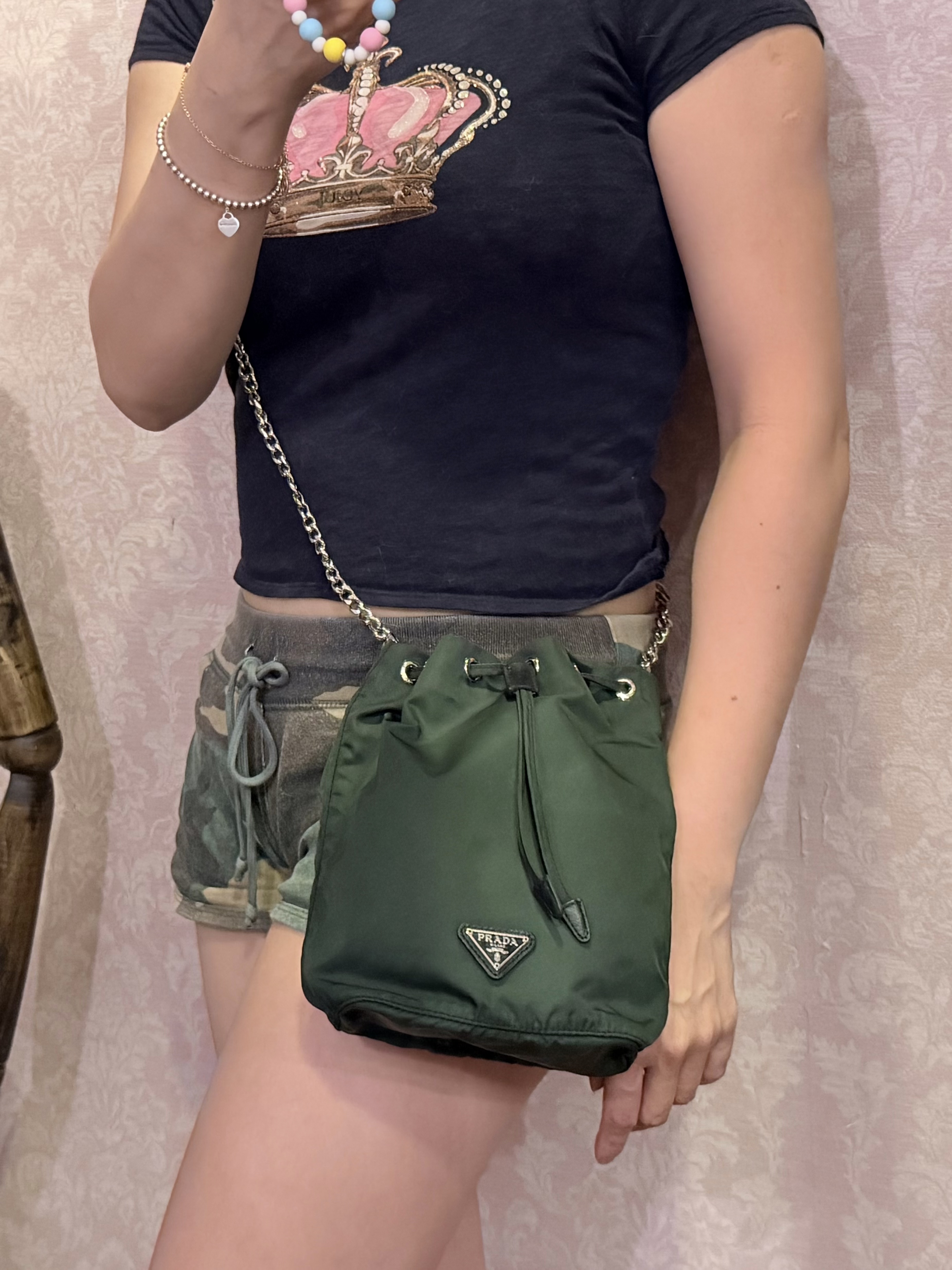 Prada green Bucket bag