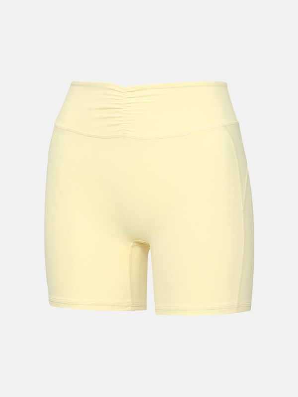 預購_Compression Shirred 3.5-Length Short Leggings by Grandeline