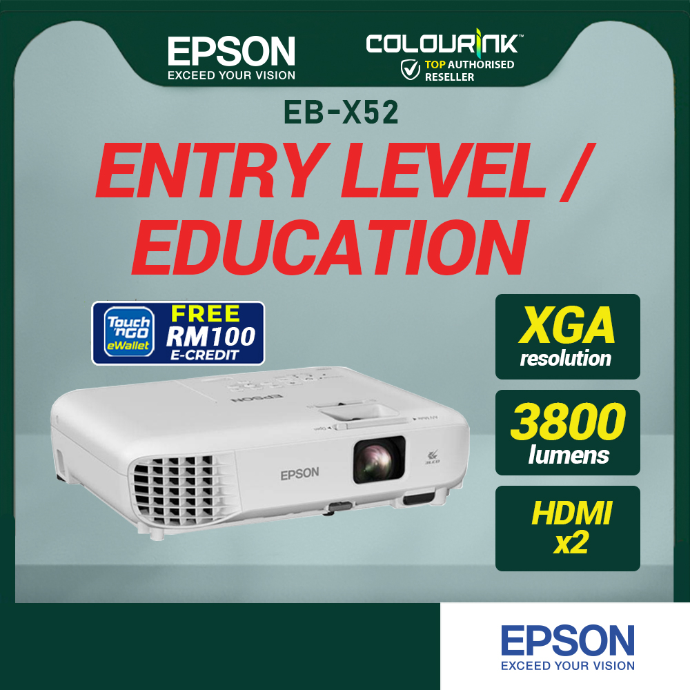 Epson Projector EB-E012 | EB-E24 | EB-X51| EB-X52 | EB-W55 | EB-FH54 XGA WXGA FHD Lumens Brightness Wireless EB-E01 FH52