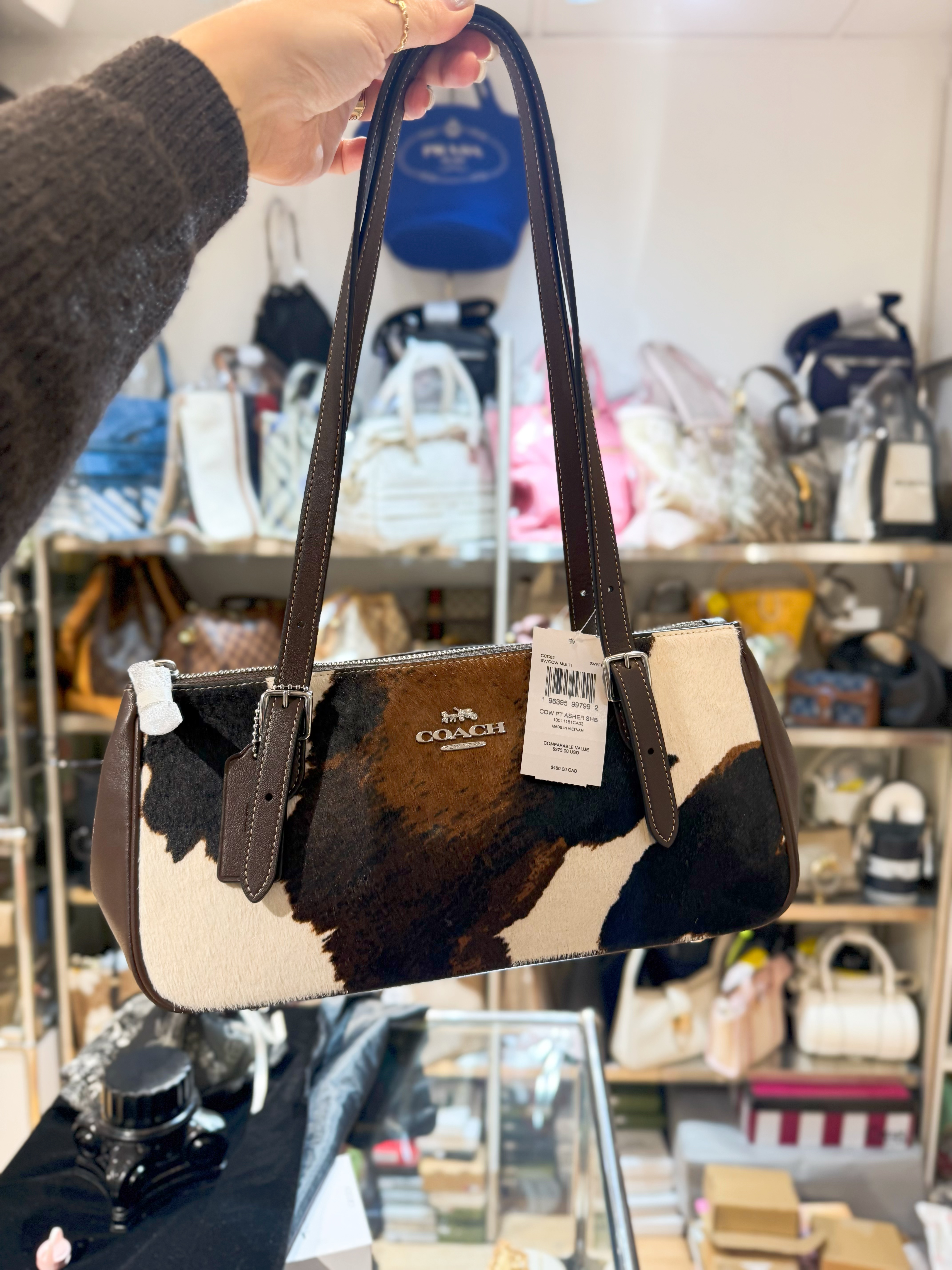 Coach Ashton shoulder bag cow print/haircalf