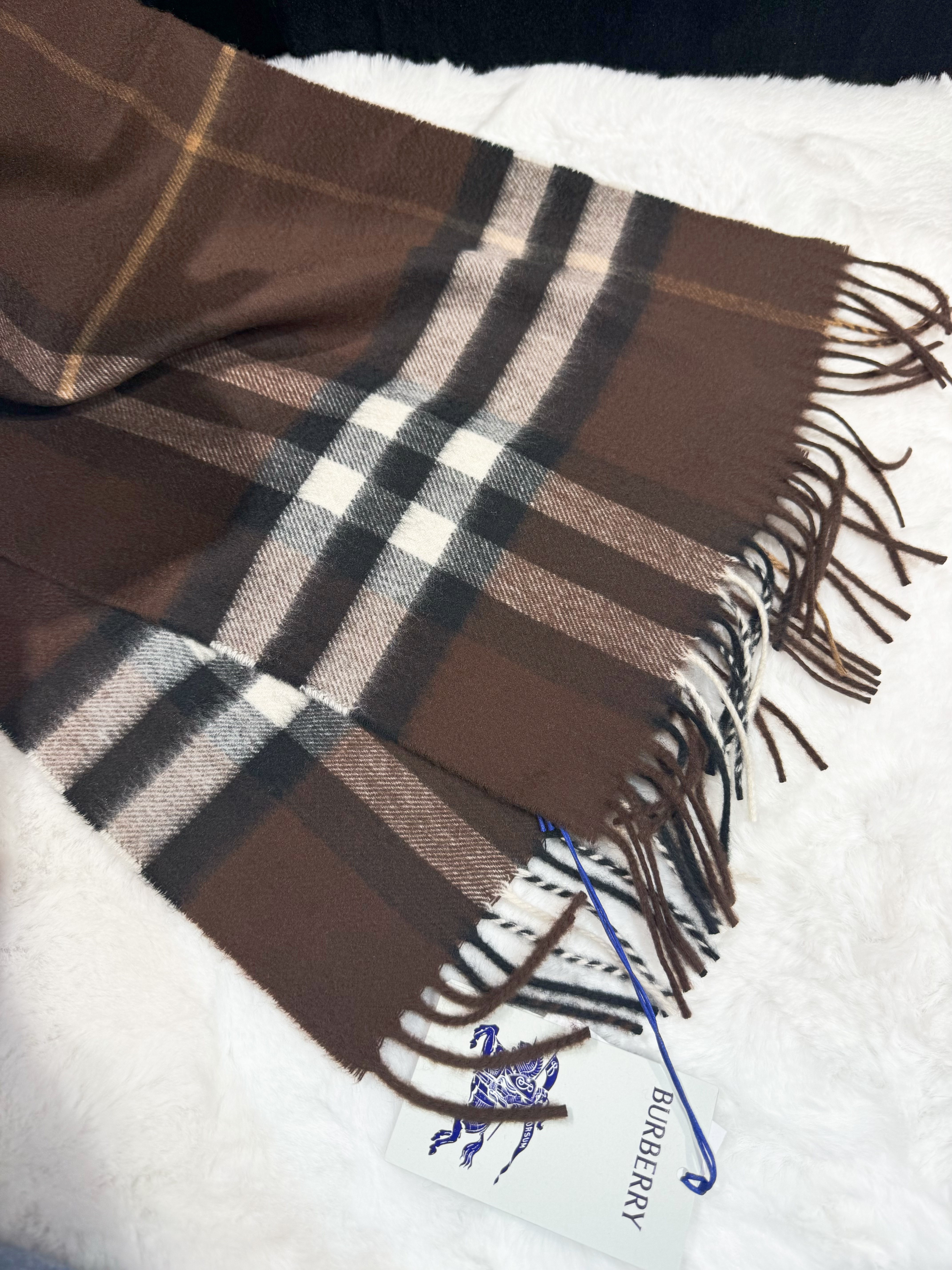 Burberry scarf cashmere/check/marrone