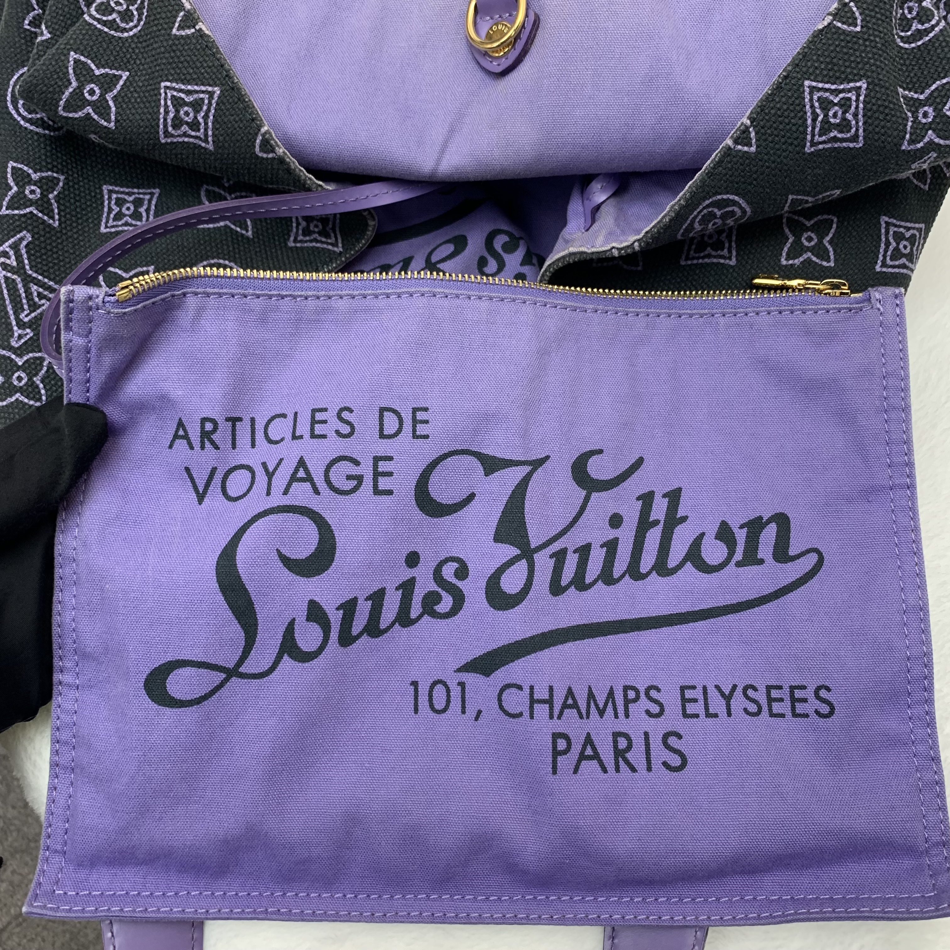 💜中古包 LV紫色老花 GM手袋