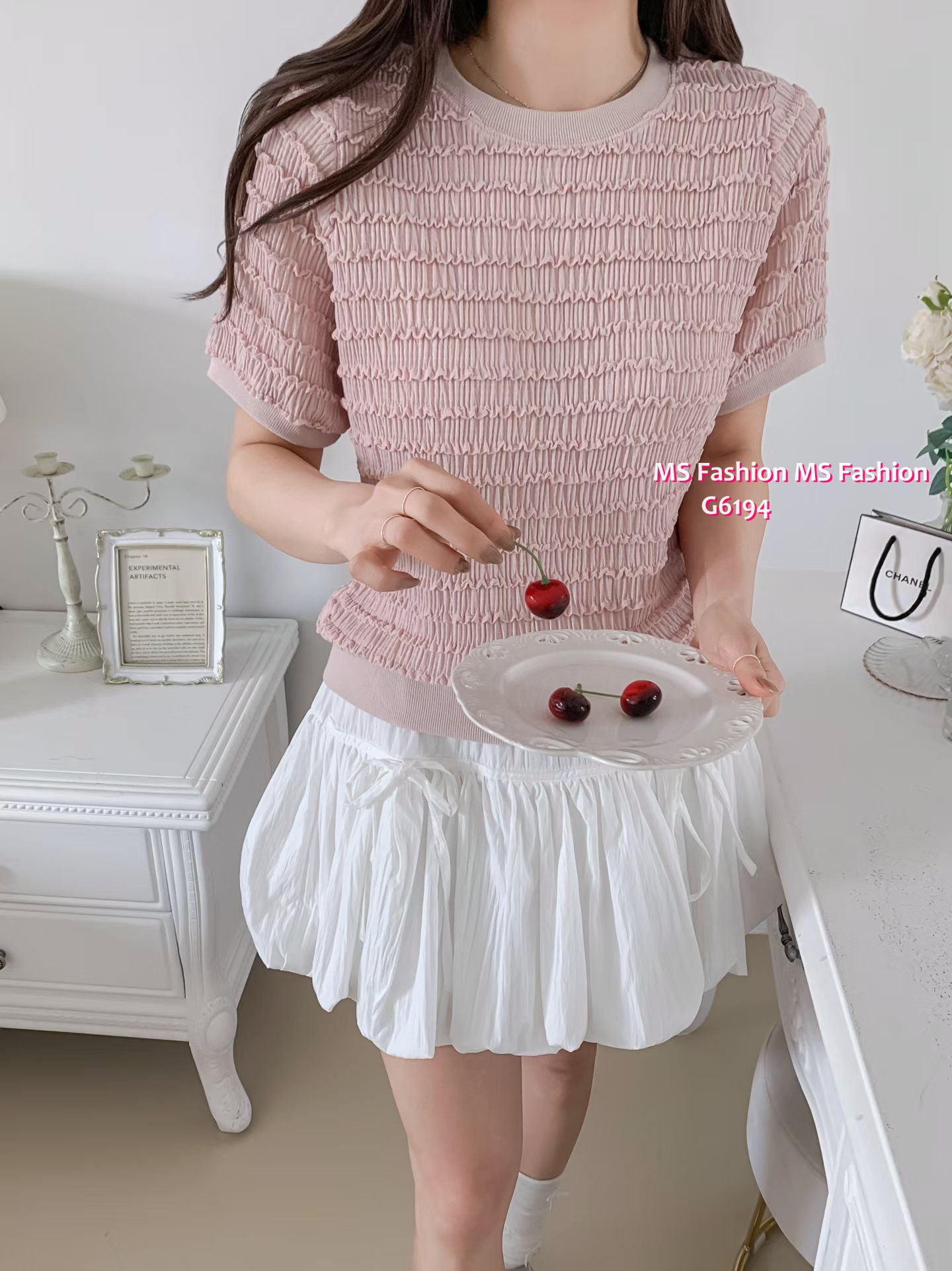 G6194 韓國🇰🇷凹凸紋淨色top