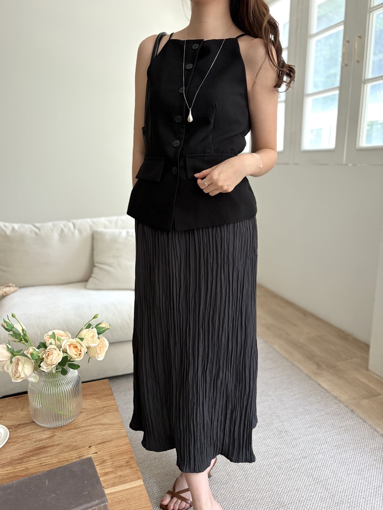 French Muse Vest Dress (Black)