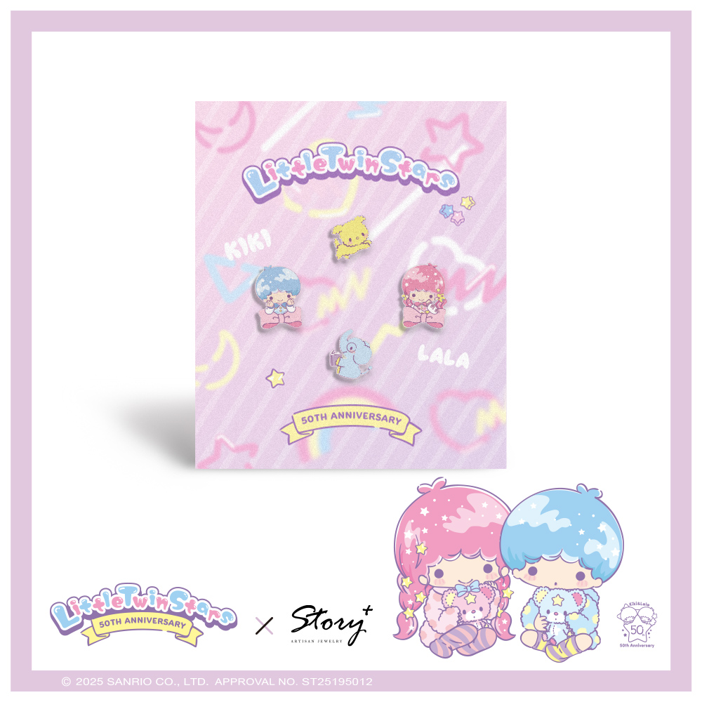 📦訂購 台灣限定 STORY 故事銀飾 X 三麗鷗 Sanrio Little Twin Stars 50th星舞系列 雙星仙子造型耳環