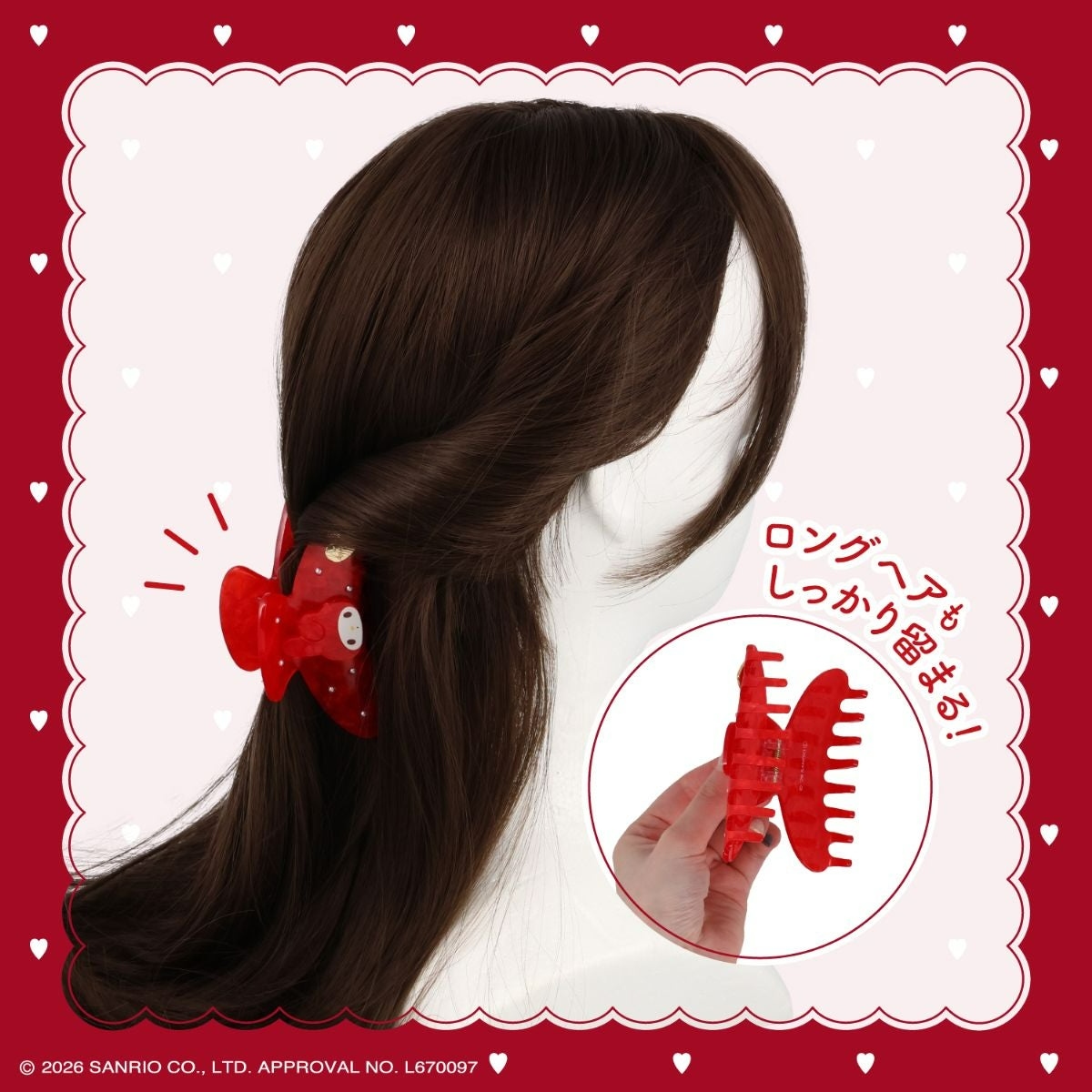 🌸 【預訂】Hair Clip - My Melody Lady Red Series