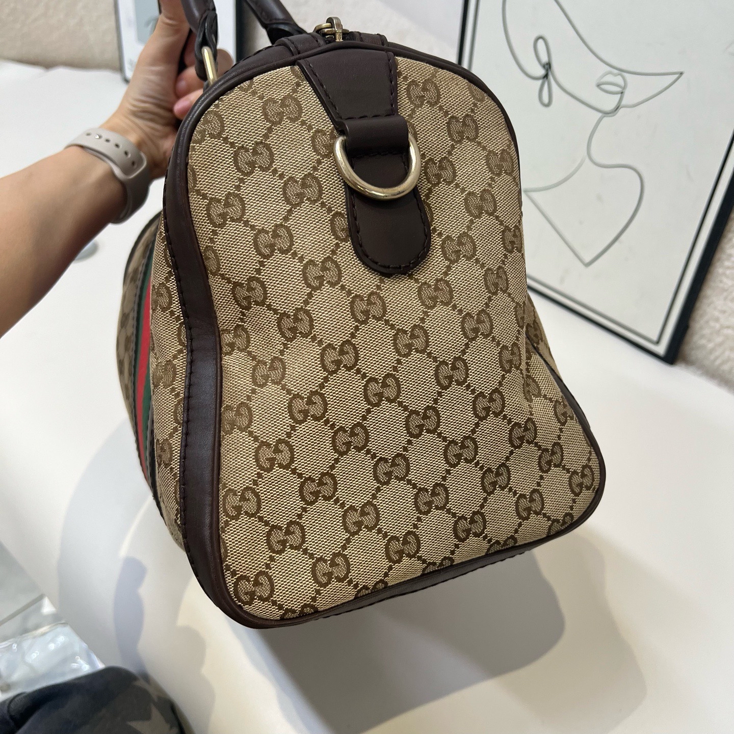 【預訂貨品】gucci 老花帆布波士頓包