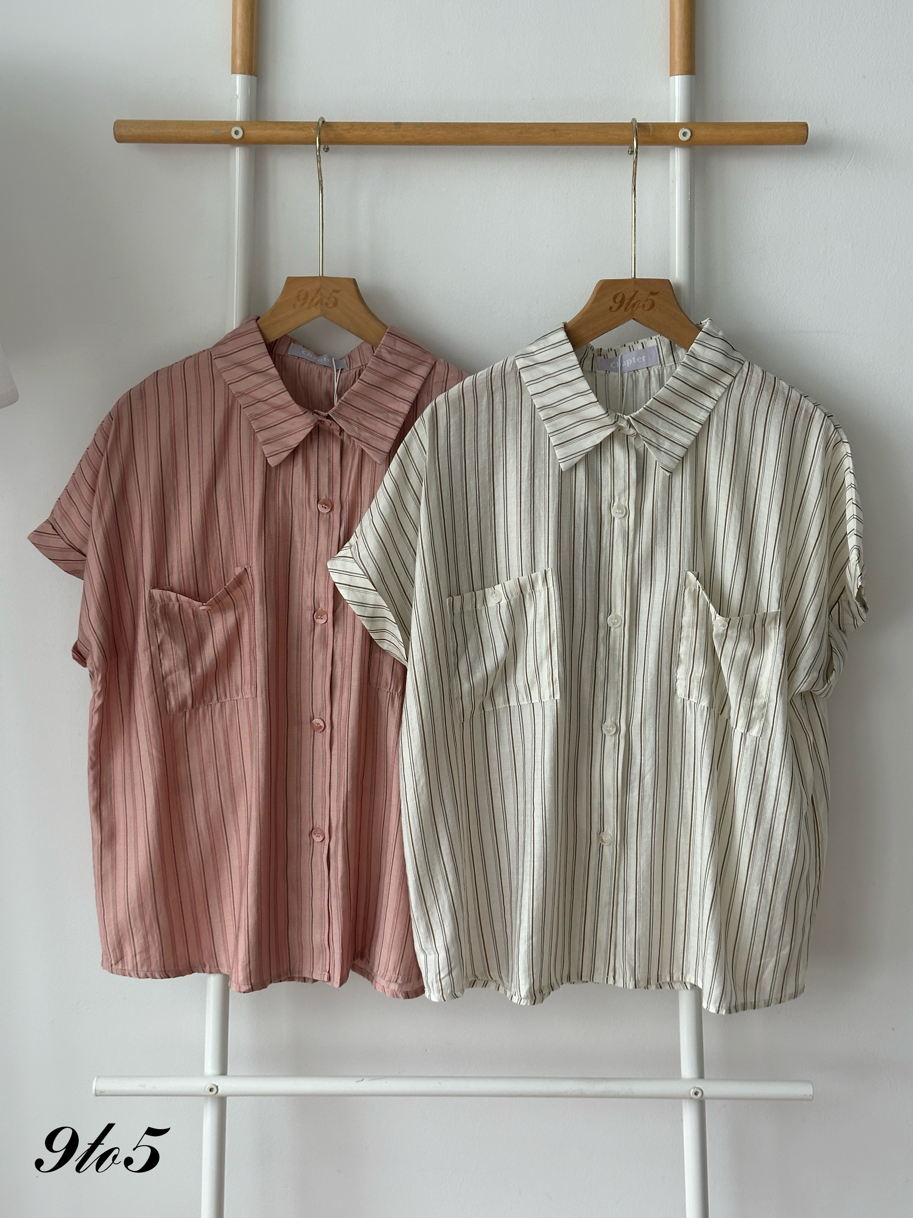 T4331 Cape Sleeve Stripe Shirt - 4 Colors 