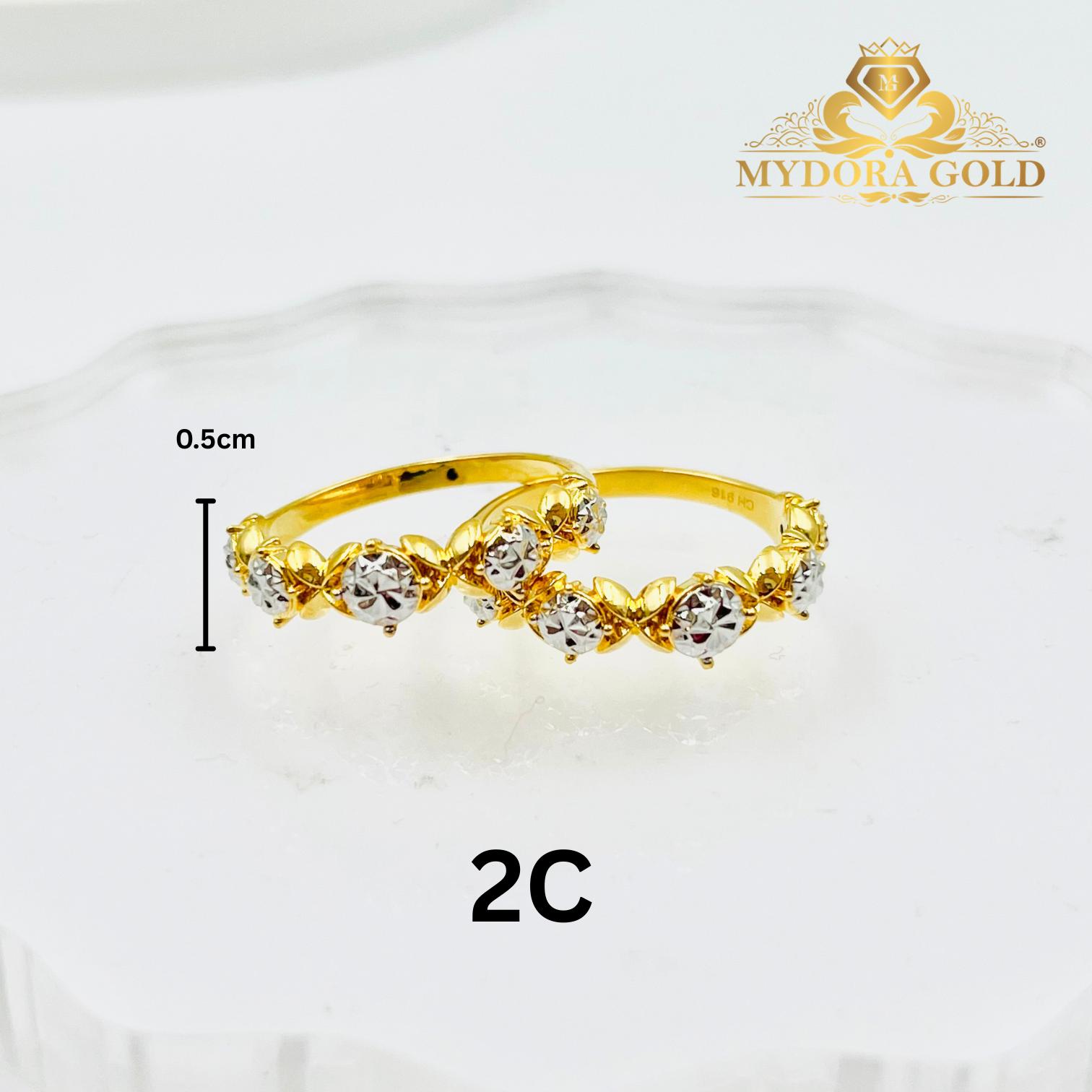 MYDORA Cincin Diamond Cut (5G) l EMAS 916/22K