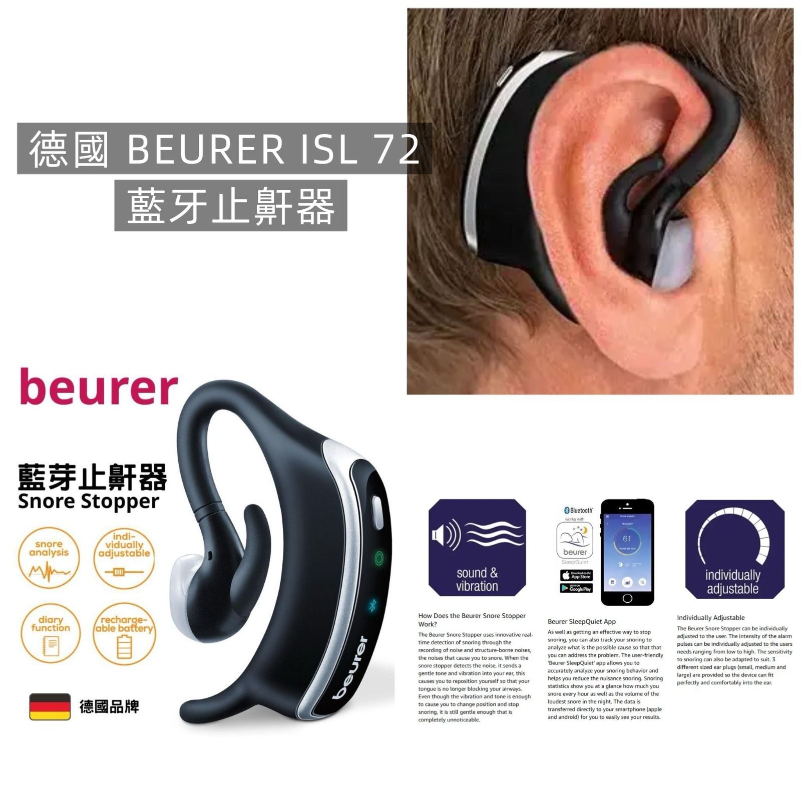 $138個.2個起$128個。德國BEURER ISL72藍牙止鼾器