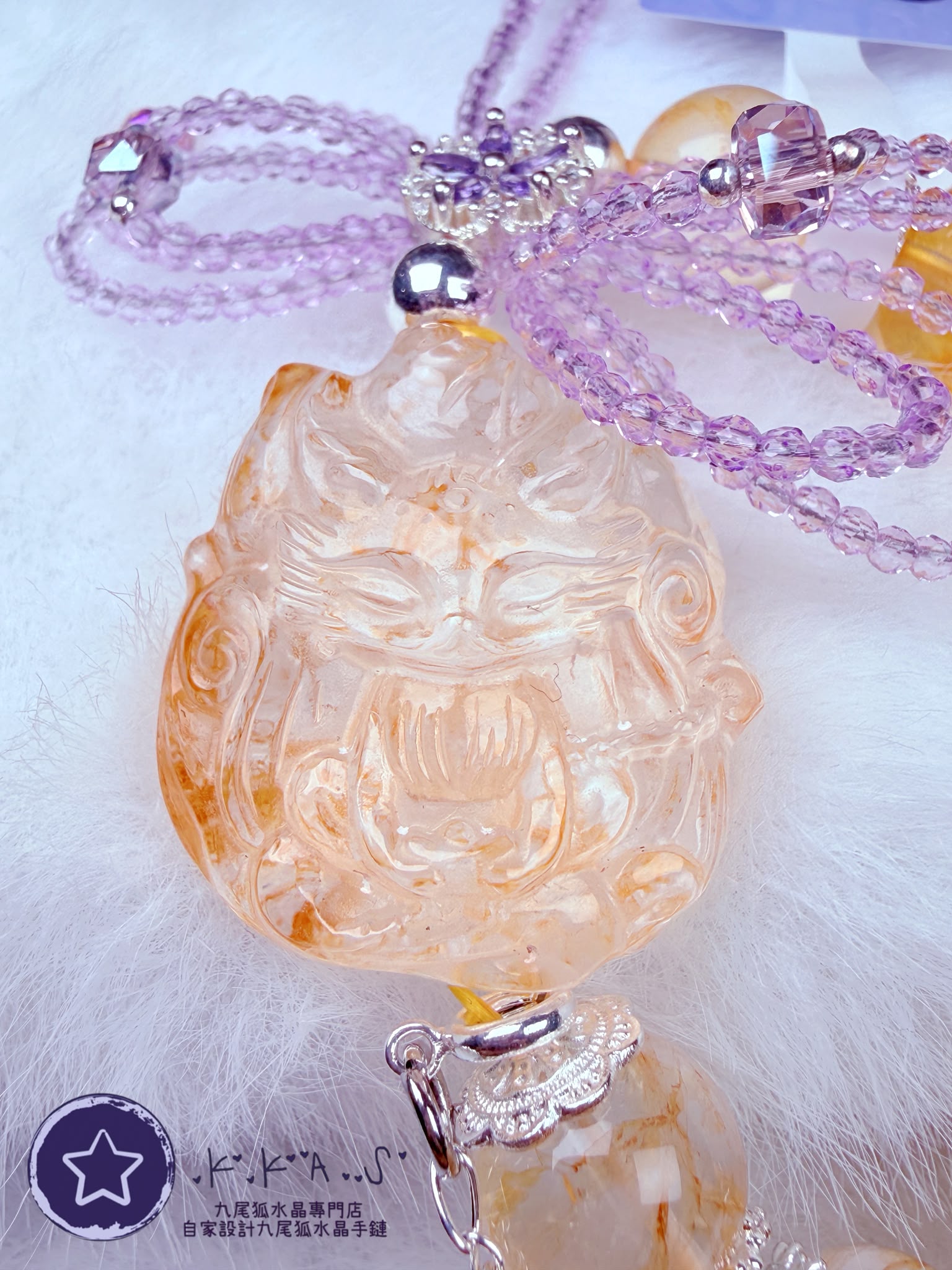 K00539 黃膠花 元寶狐 自家設計手鏈