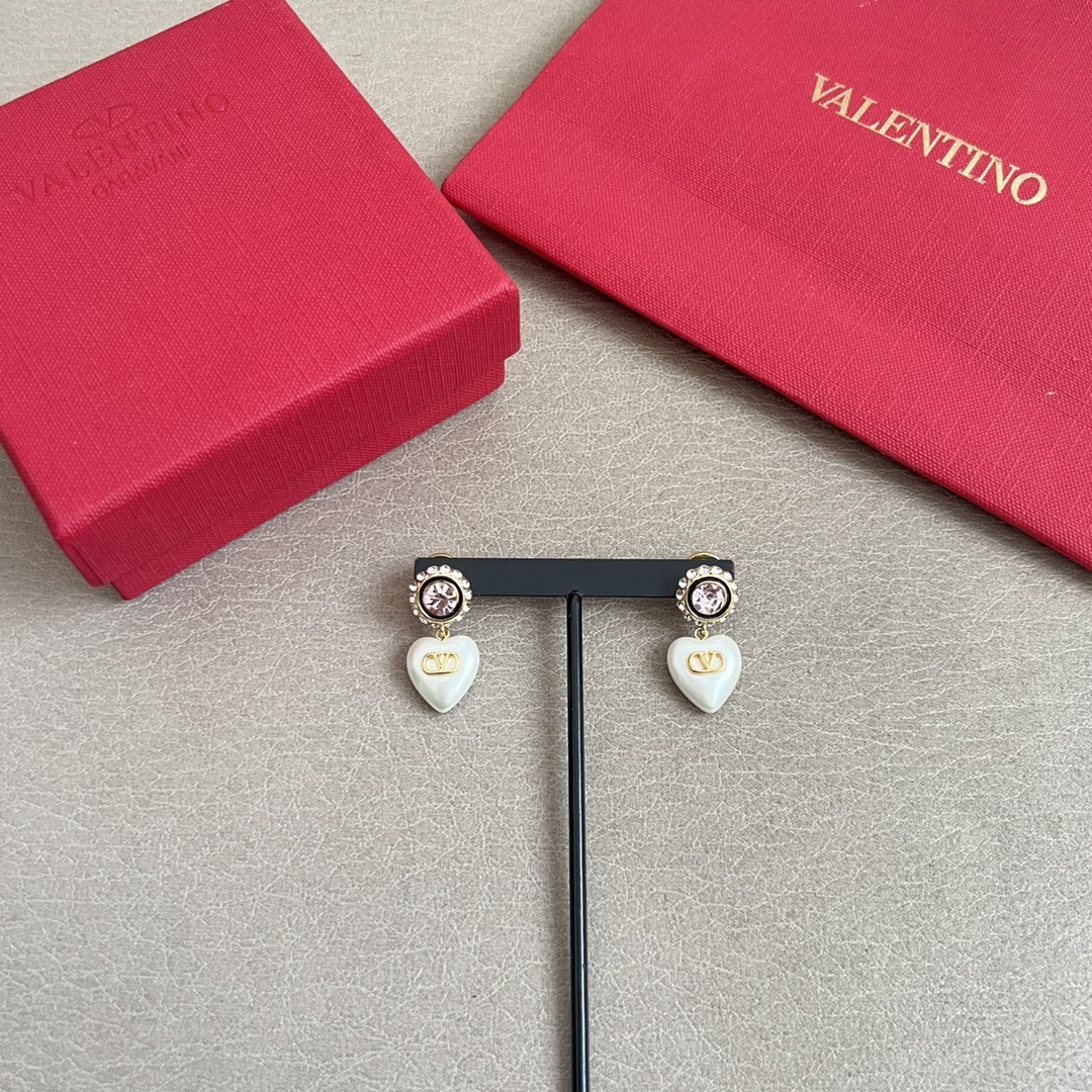 【原單】Valentino 心形吊飾珍珠耳環 - 禮盒裝