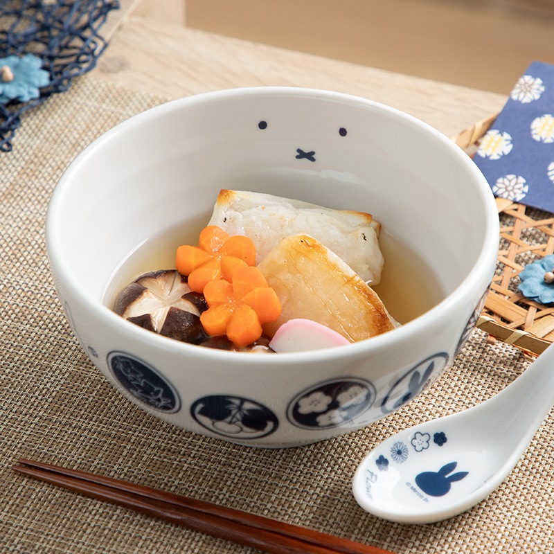 miffy MF限定 陶瓷 和風 烏冬碗 連匙羹