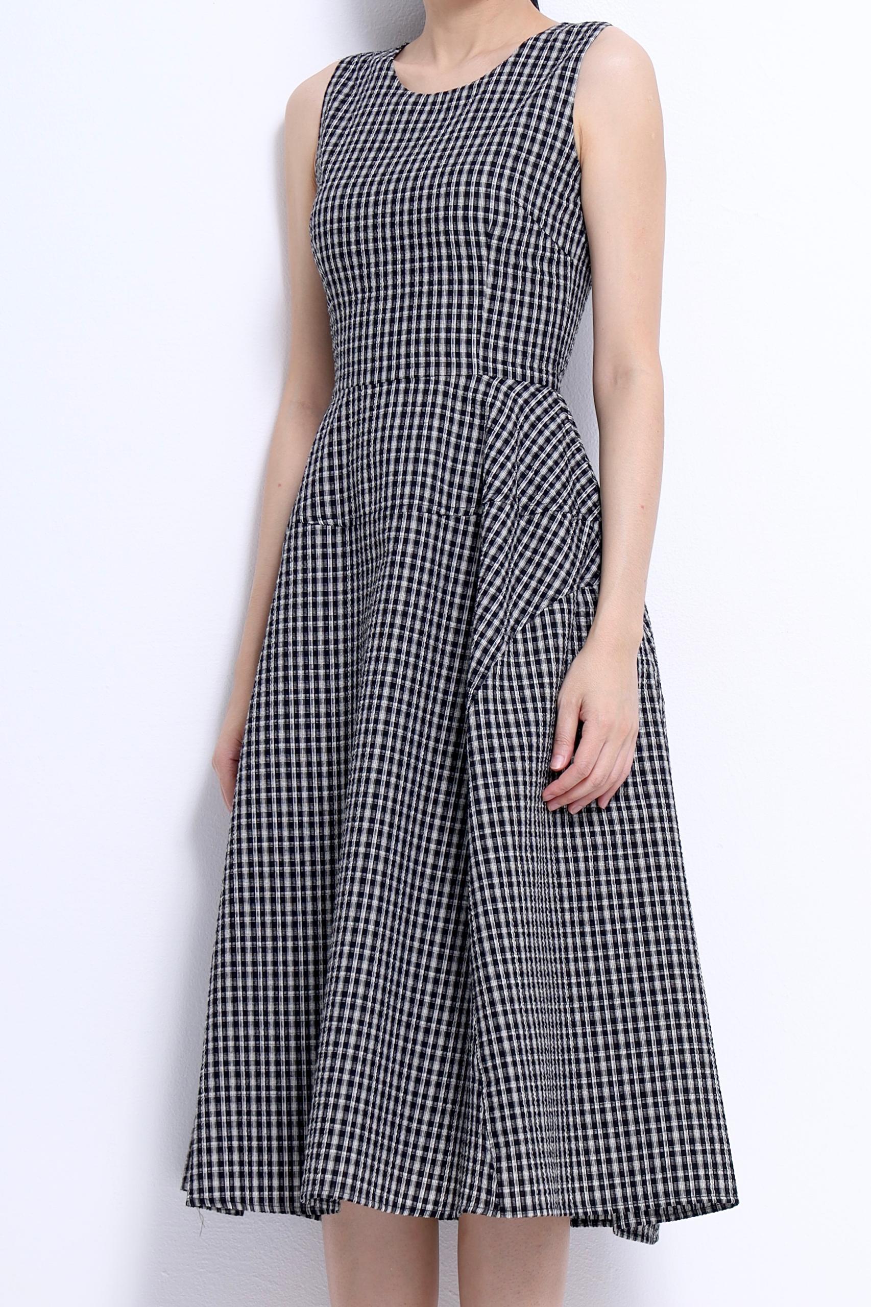 CD2154 CHECKS MIDI LENGHT DRESS