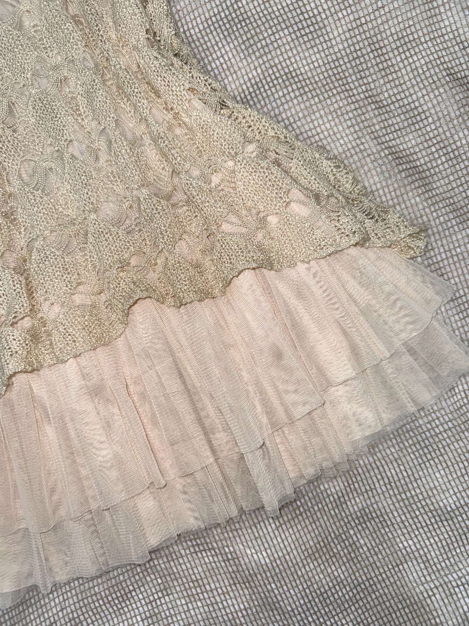 Mori Girl Crochet Lace Tiered Tutu Dress