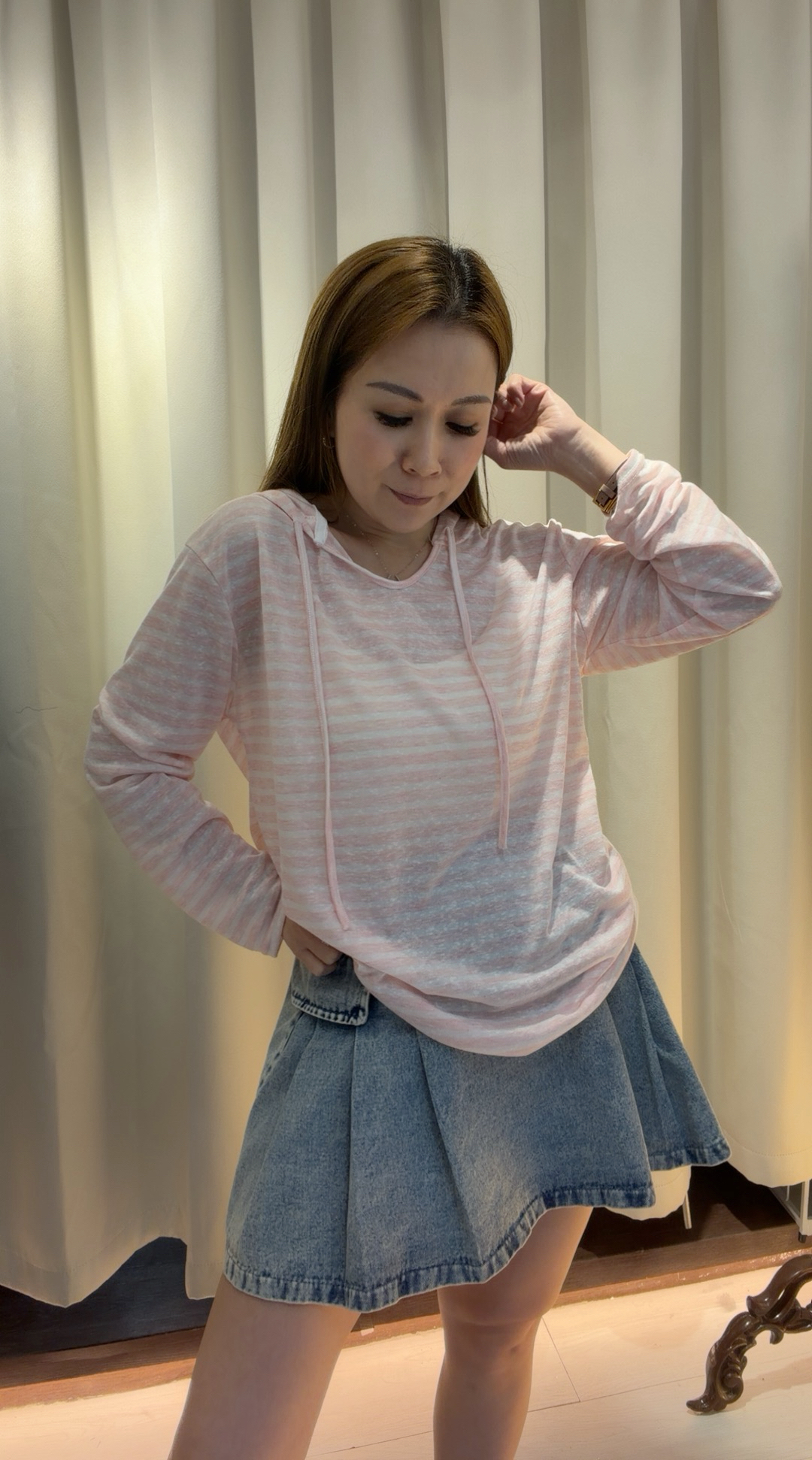 條紋連帽上衣/可當防曬👍🏻