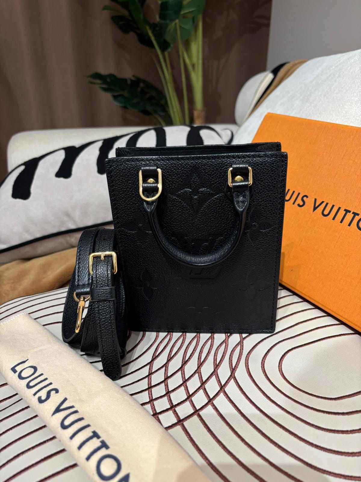 LV Petit SAC Plat Empreinte 2WAY Bag M81417 黑色牛皮98%new ✅長肩帶斜孭可以調節長度✅dust bag 