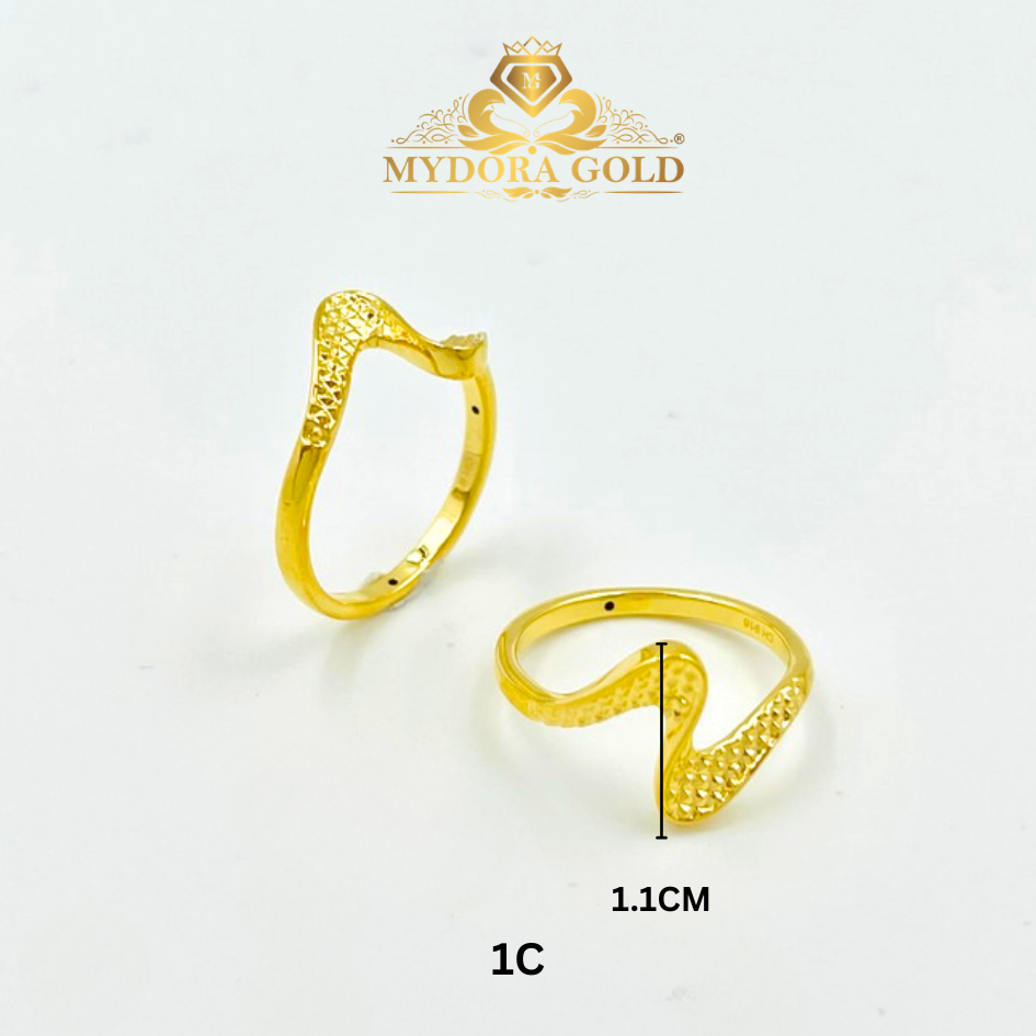 MYDORA Cincin Ombak Rindu Pahat (5G) l EMAS 916/22K