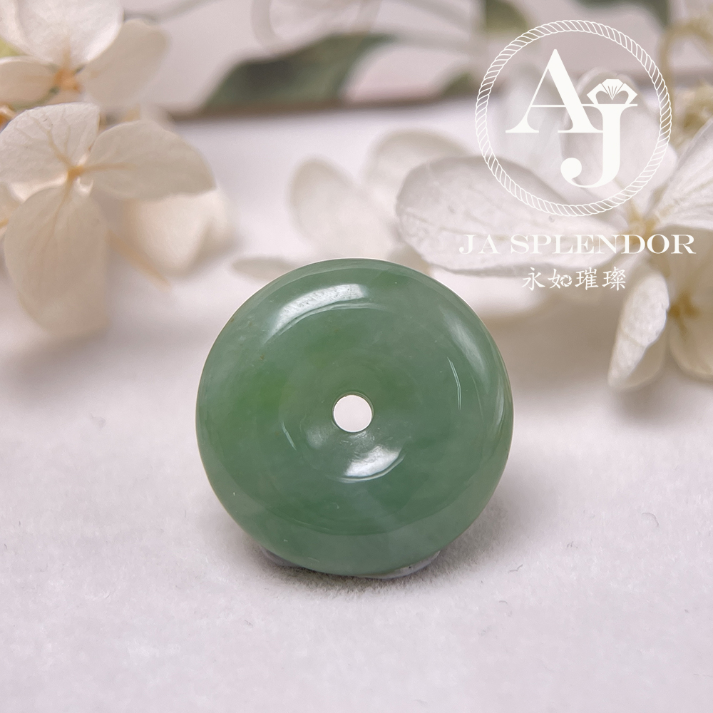 JN-182 天然翡翠A玉 冰潤甜綠平安扣