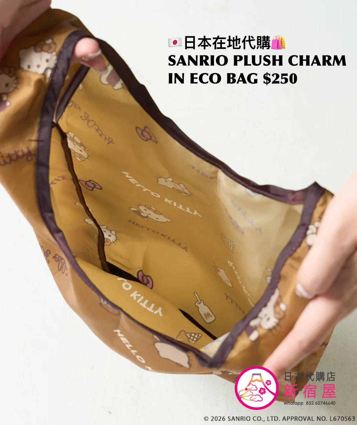 SANRIO PLUSH CHARM IN ECO BAG
