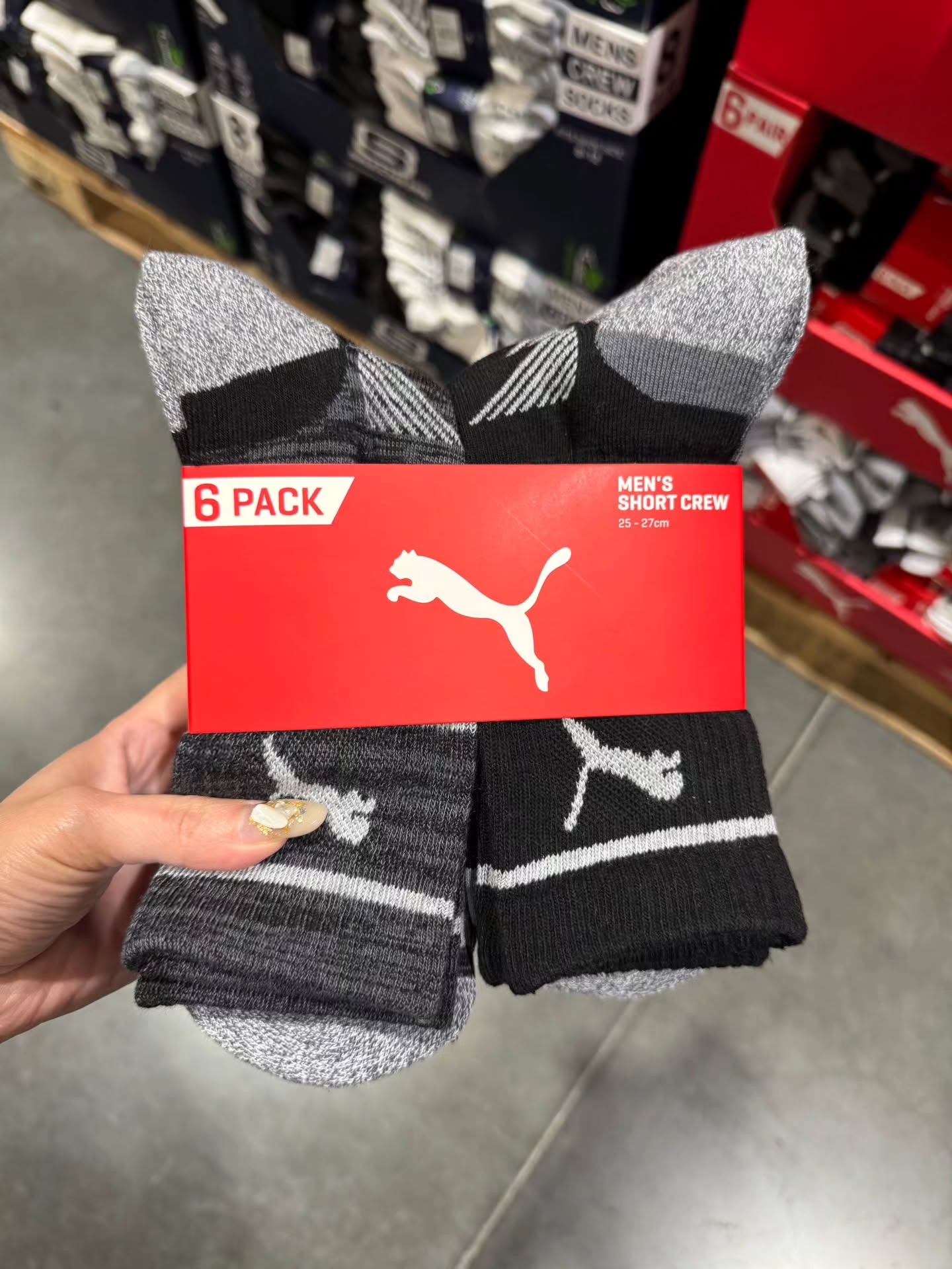 日本Costco  Puma Cool Cell Socks 6 packs for Men size 25-27cm Puma 男裝襪 6對