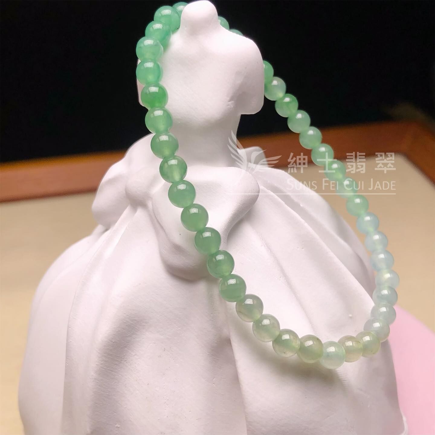 漸變冰綠米珠串