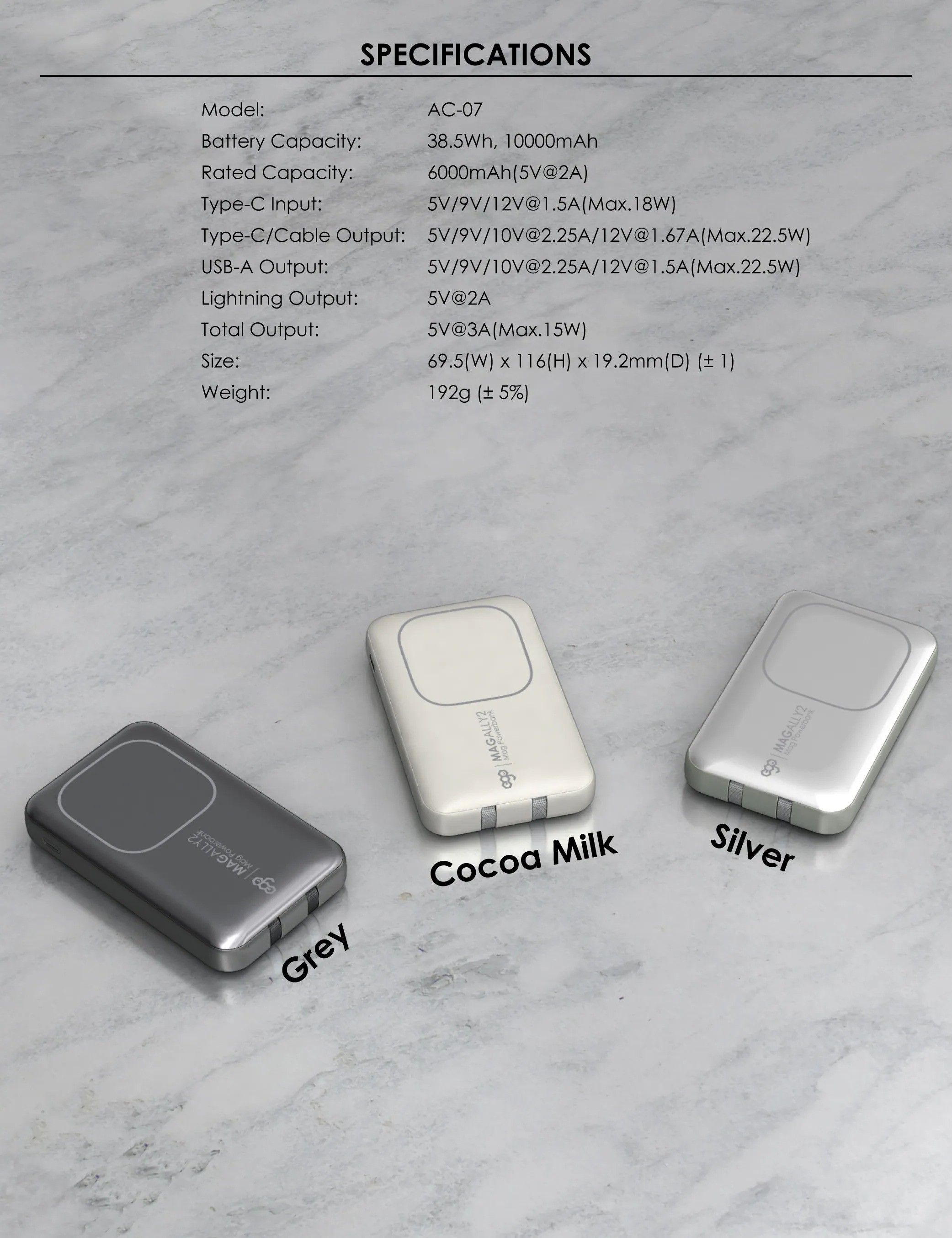 EGO MagAlly2 @10000mAh 內置線外置電 [3色選擇]