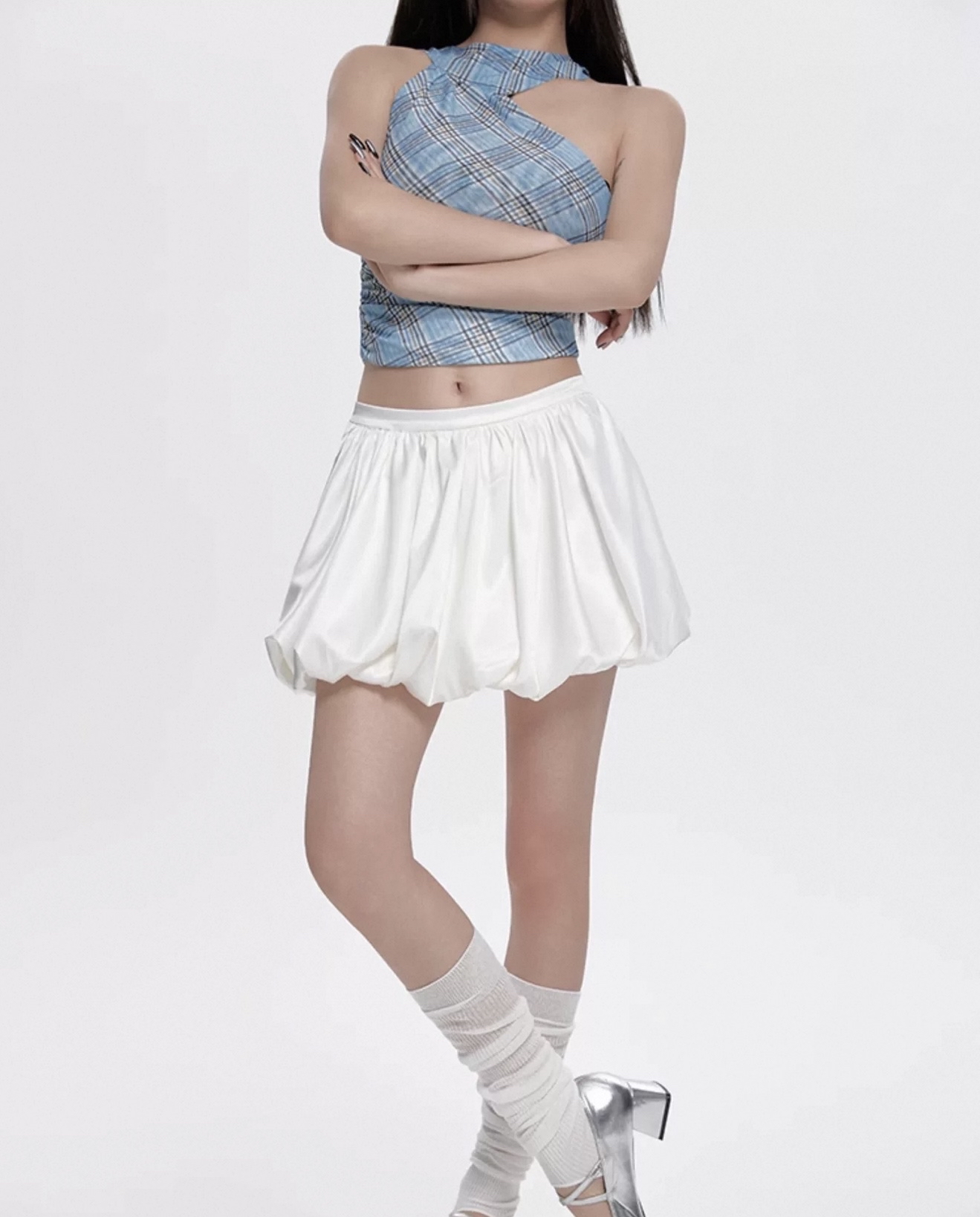 SK220段面泡泡蓬蓬短裙